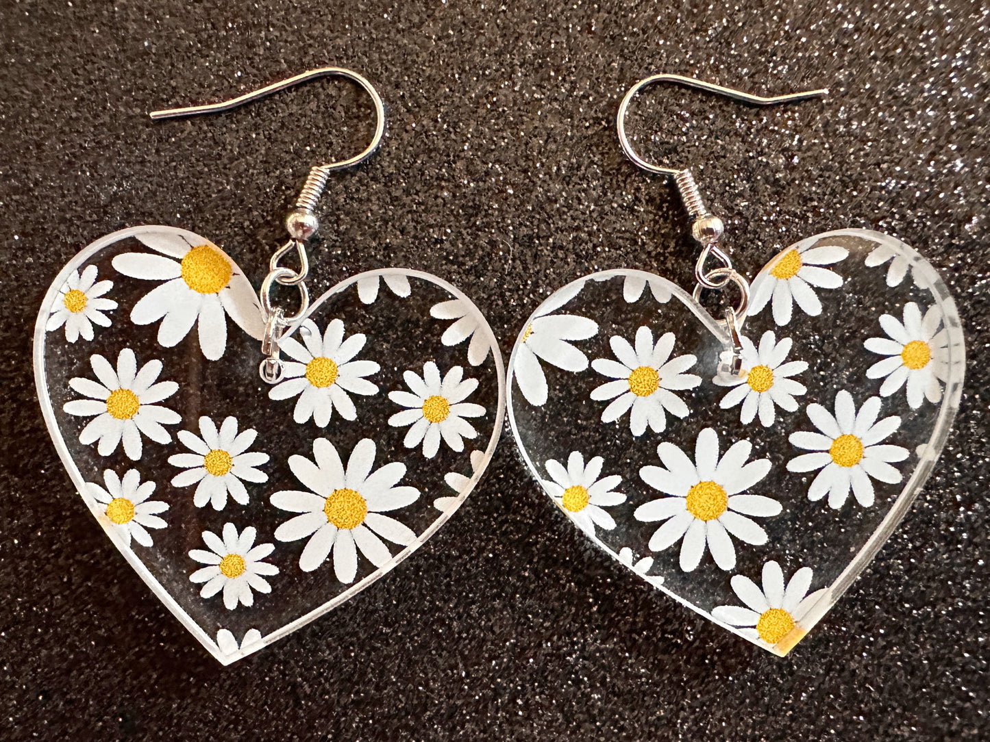 Daisy Earrings: Laser Cut Acrylic Flowers, Floral, Flowers, White Flowers, Bouquet, Plants, Summer, Valentines, Best Gifts for Her/Him/Them