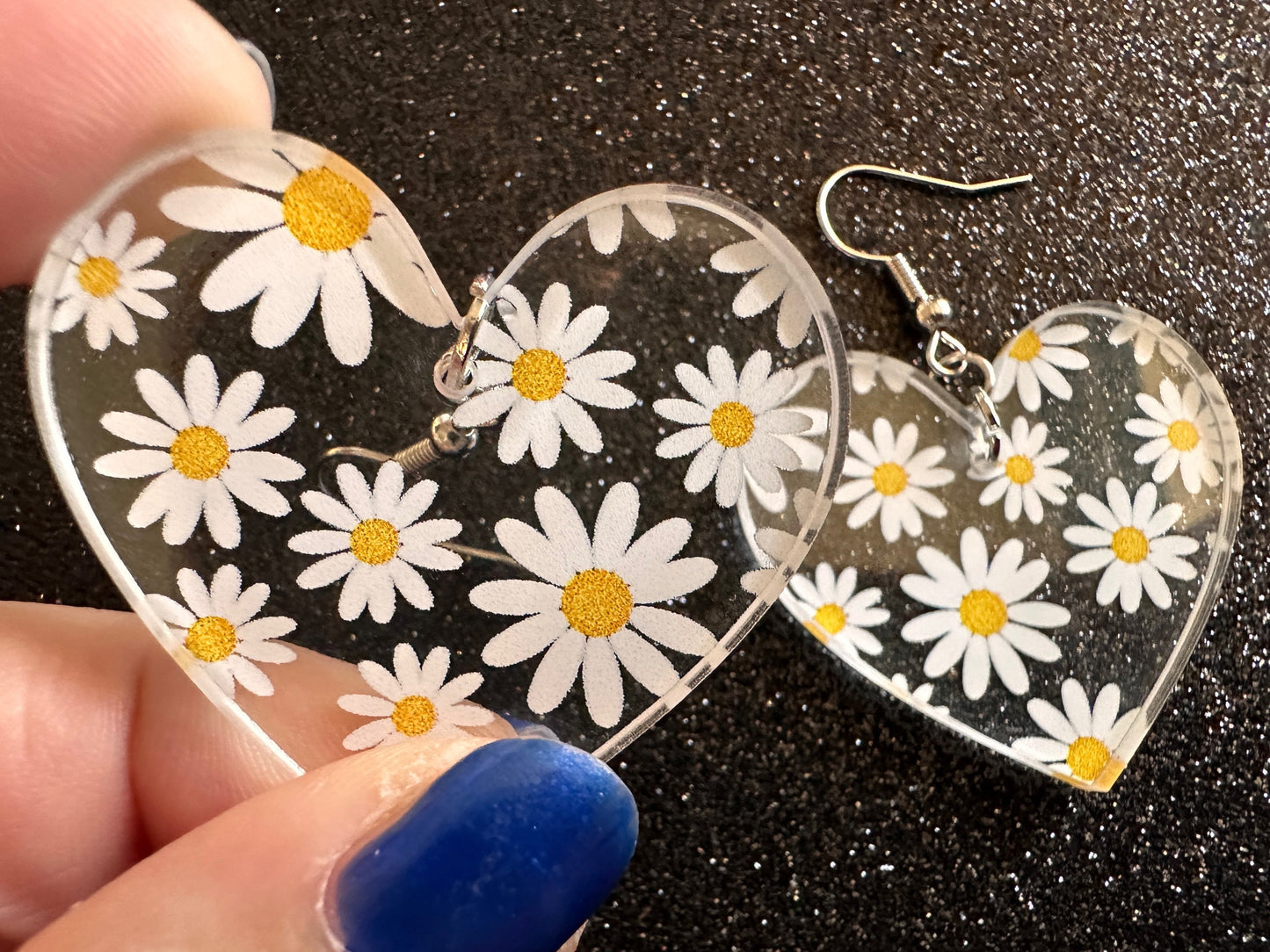 Daisy Earrings: Laser Cut Acrylic Flowers, Floral, Flowers, White Flowers, Bouquet, Plants, Summer, Valentines, Best Gifts for Her/Him/Them