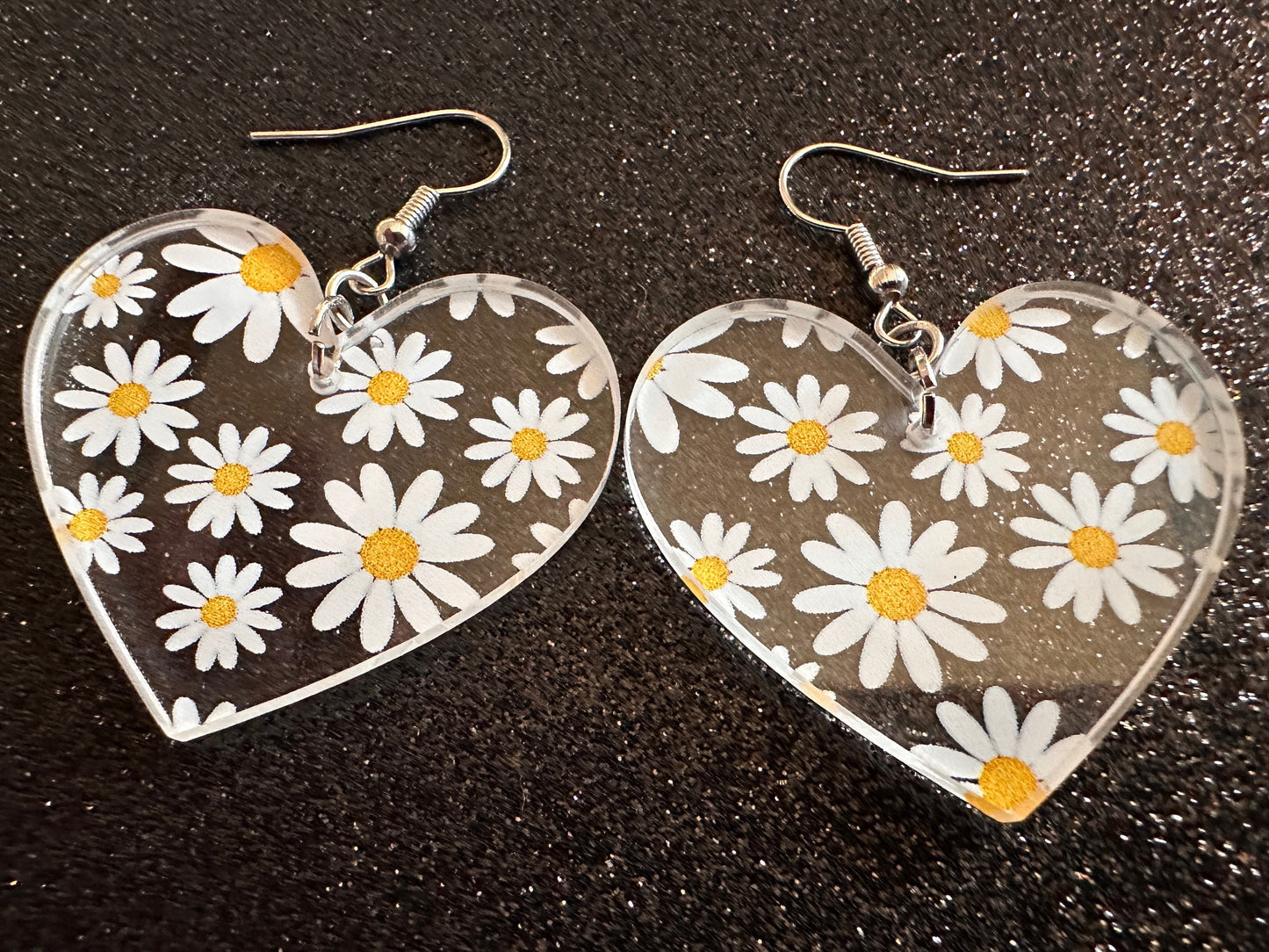 Daisy Earrings: Laser Cut Acrylic Flowers, Floral, Flowers, White Flowers, Bouquet, Plants, Summer, Valentines, Best Gifts for Her/Him/Them