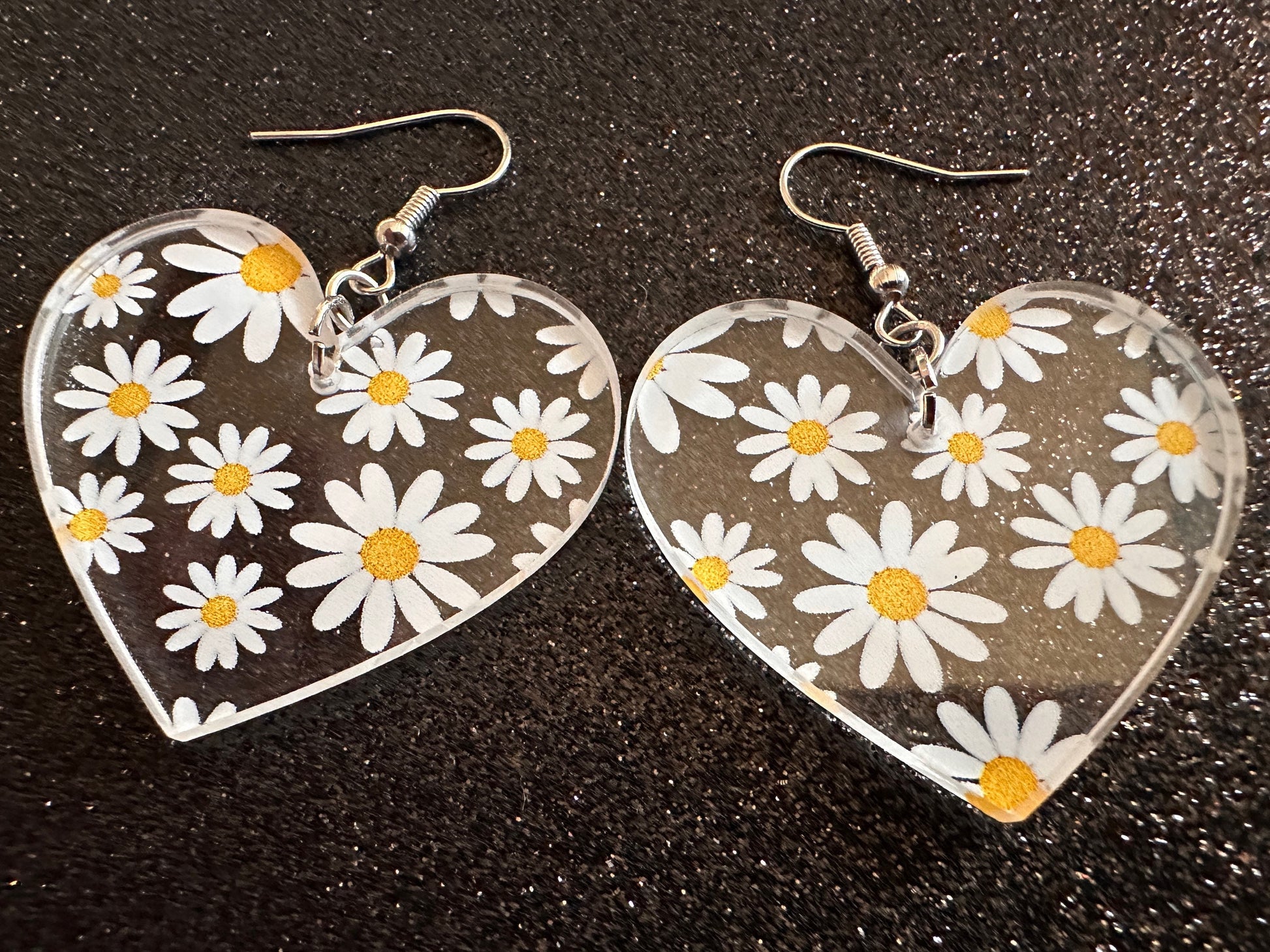 Daisy Earrings: Laser Cut Acrylic Flowers, Floral, Flowers, White Flowers, Bouquet, Plants, Summer, Valentines, Best Gifts for Her/Him/Them