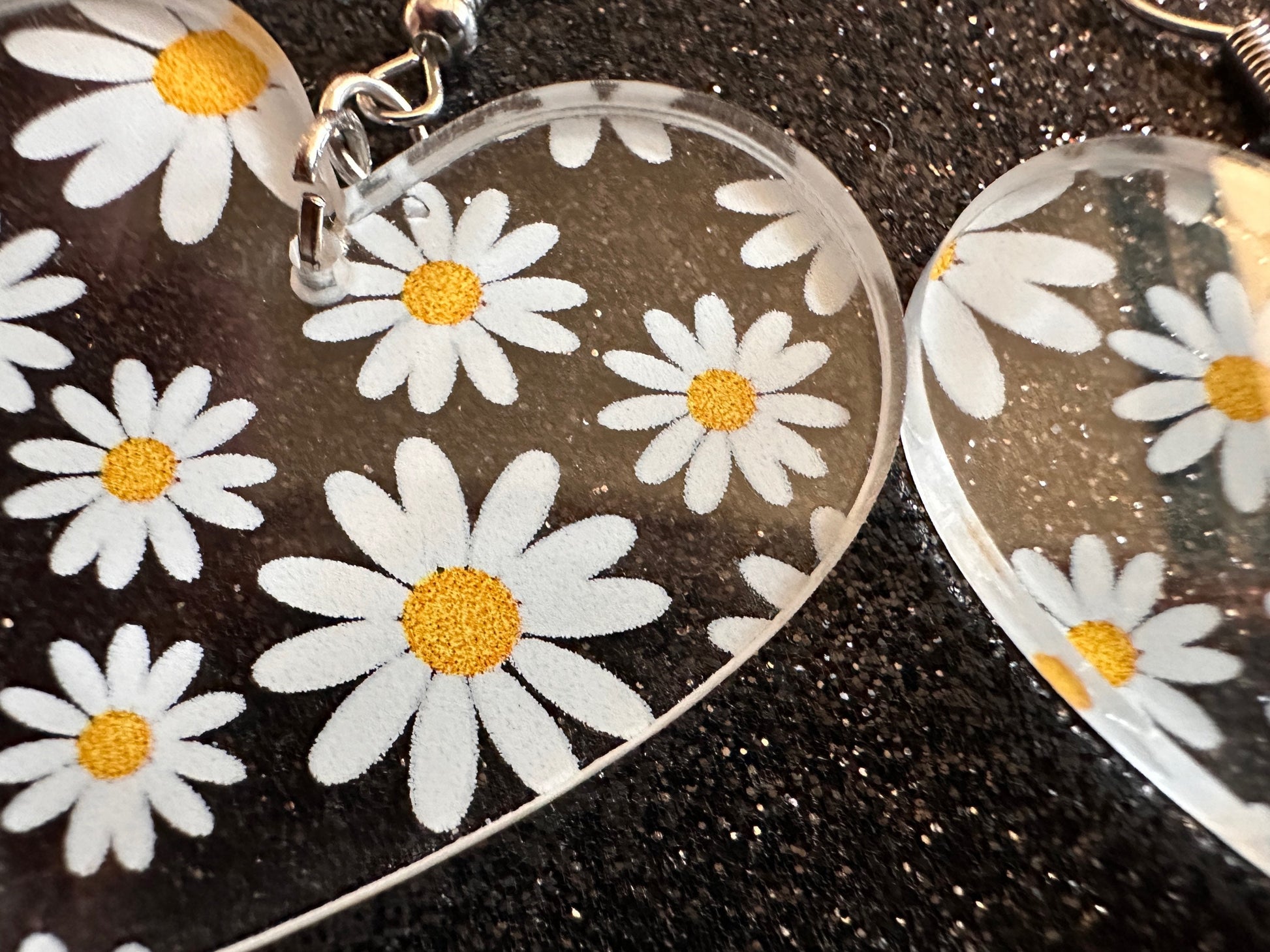 Daisy Earrings: Laser Cut Acrylic Flowers, Floral, Flowers, White Flowers, Bouquet, Plants, Summer, Valentines, Best Gifts for Her/Him/Them