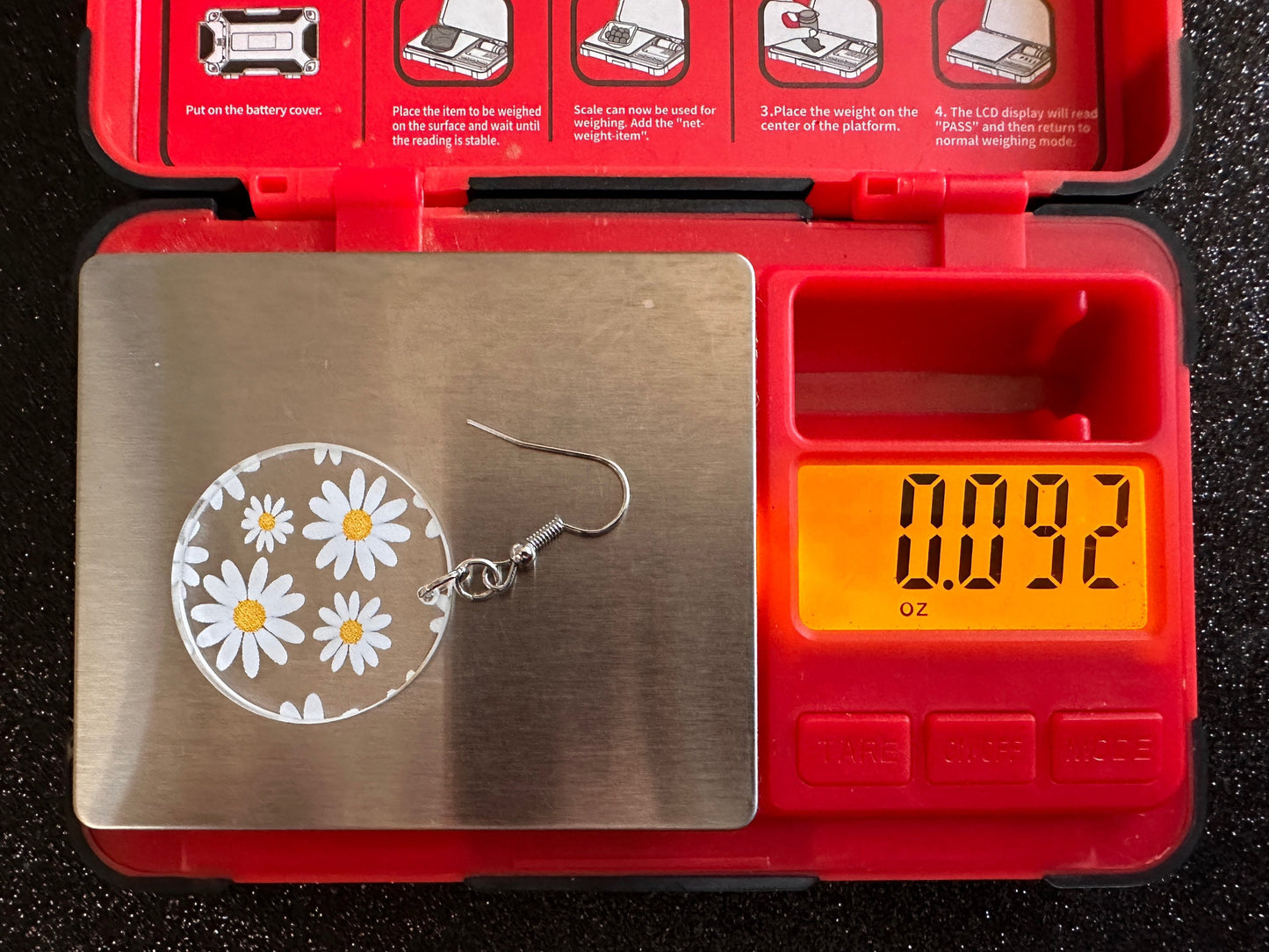 Daisy Earrings: Laser Cut Acrylic Flowers, Floral, Flowers, White Flowers, Bouquet, Plants, Summer, Valentines, Best Gifts for Her/Him/Them