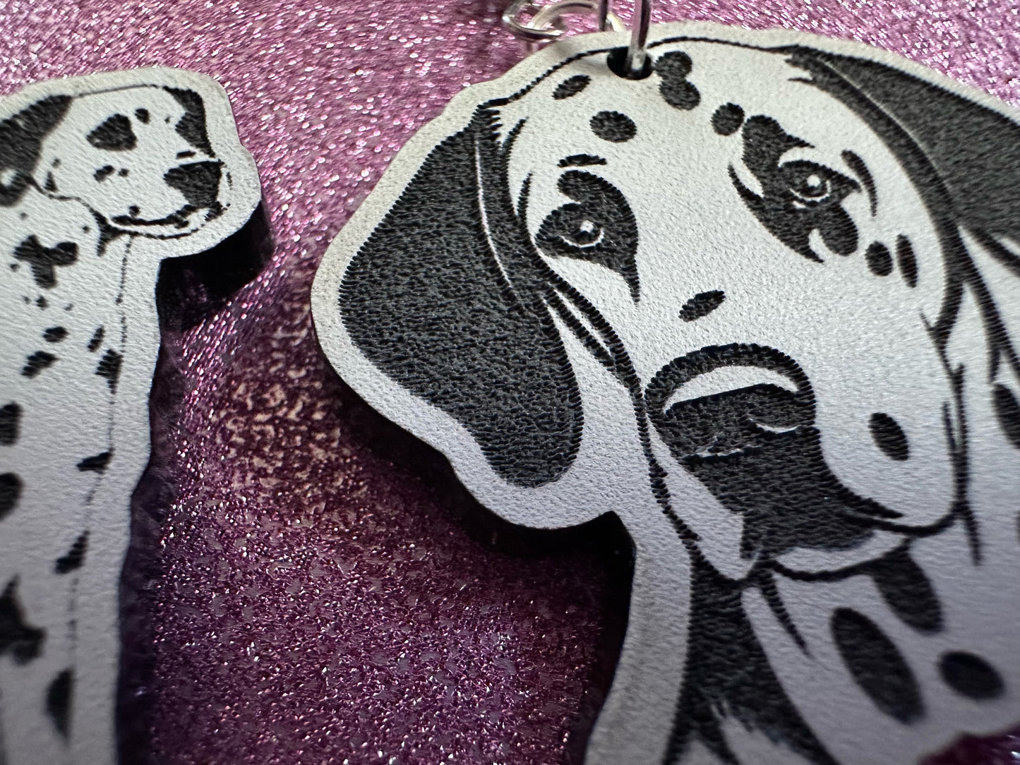 Dalmatian Earrings: Laser Cut Acrylic Dalmatians, Canine, Dogs, Doggo, Spotted Dog, Fireman Dog, Doggy Tails, Best Gifts for Her/Him/Them