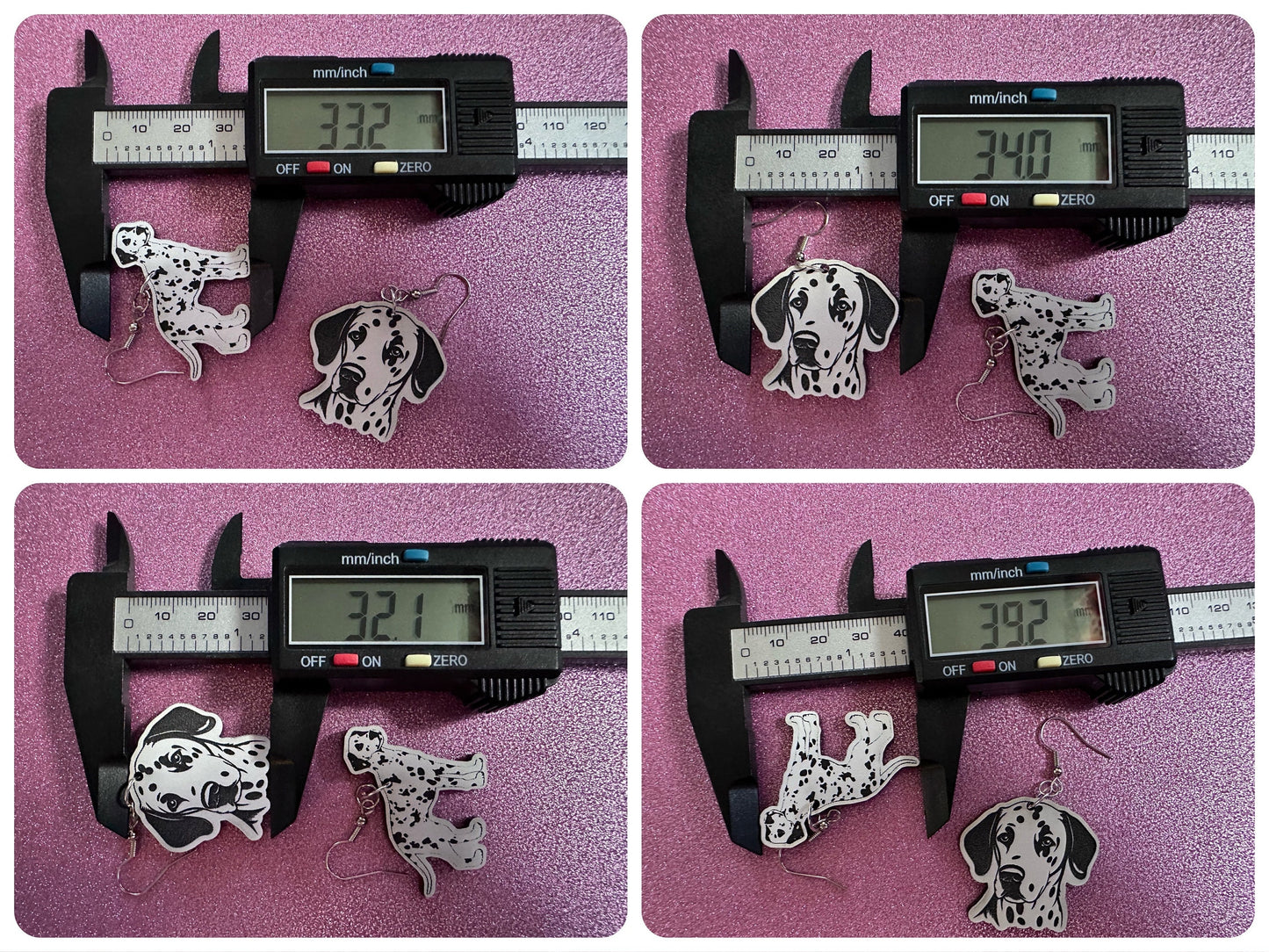Dalmatian Earrings: Laser Cut Acrylic Dalmatians, Canine, Dogs, Doggo, Spotted Dog, Fireman Dog, Doggy Tails, Best Gifts for Her/Him/Them