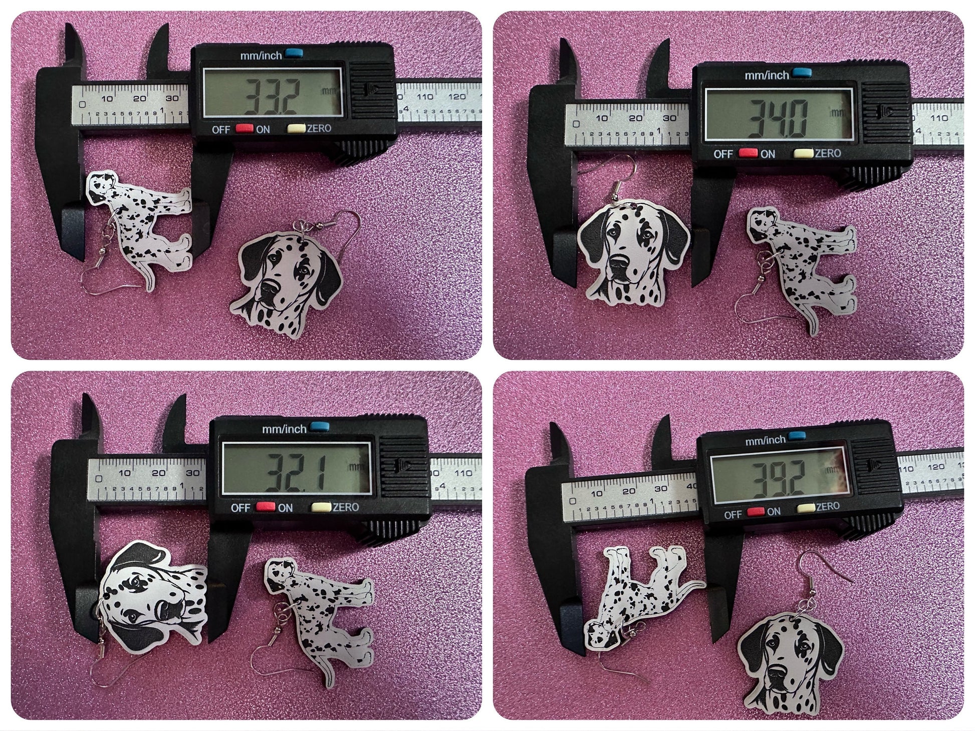Dalmatian Earrings: Laser Cut Acrylic Dalmatians, Canine, Dogs, Doggo, Spotted Dog, Fireman Dog, Doggy Tails, Best Gifts for Her/Him/Them
