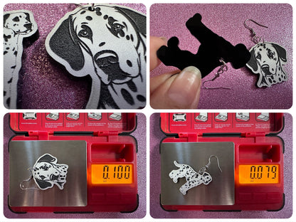 Dalmatian Earrings: Laser Cut Acrylic Dalmatians, Canine, Dogs, Doggo, Spotted Dog, Fireman Dog, Doggy Tails, Best Gifts for Her/Him/Them
