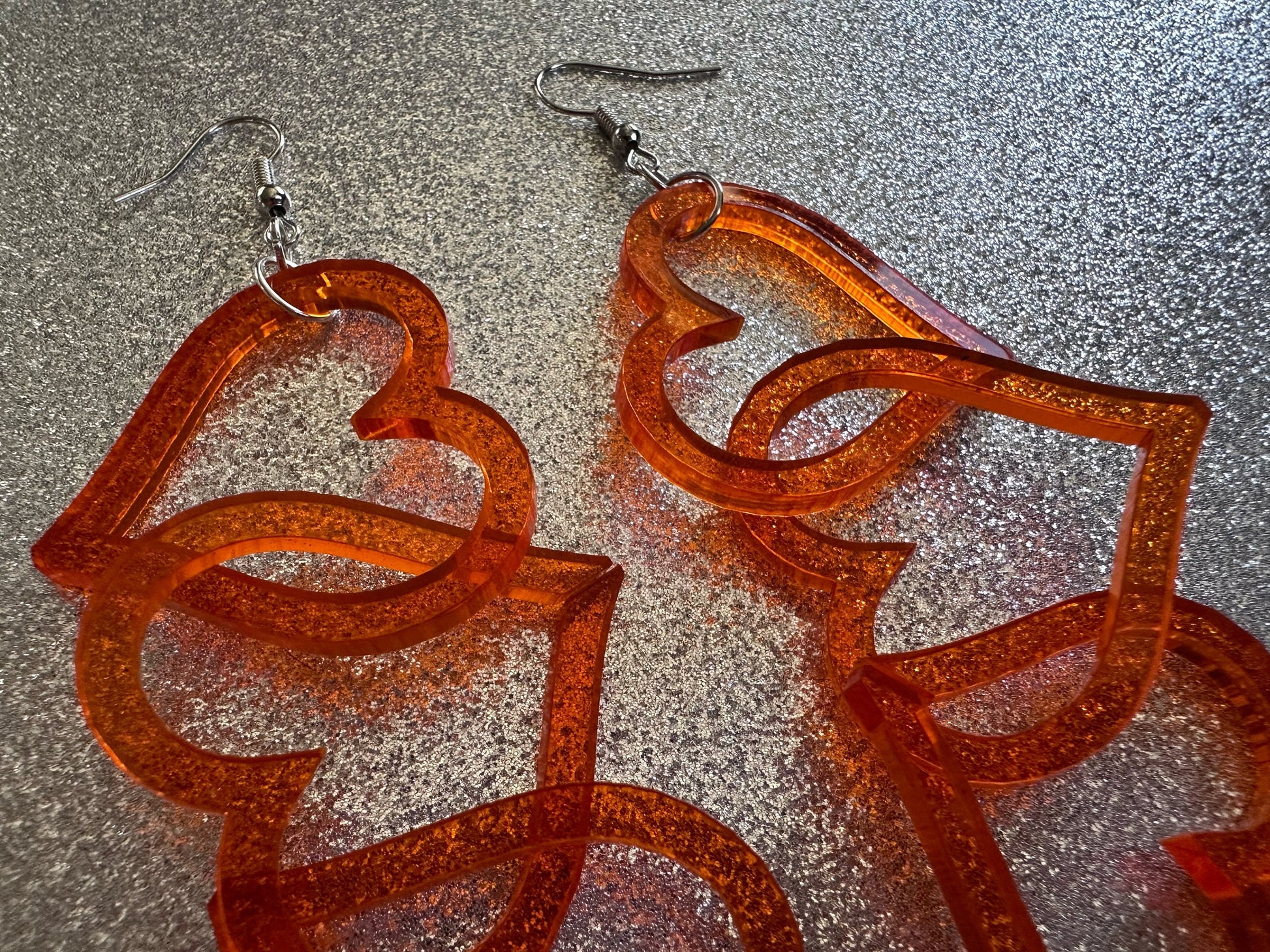 Dangly Heart Chain Earrings: Laser Cut Acrylic Hearts, Love, Valentines Day, Anniversary, Gifts for Her/Him/Them