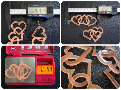 Dangly Heart Chain Earrings: Laser Cut Acrylic Hearts, Love, Valentines Day, Anniversary, Gifts for Her/Him/Them