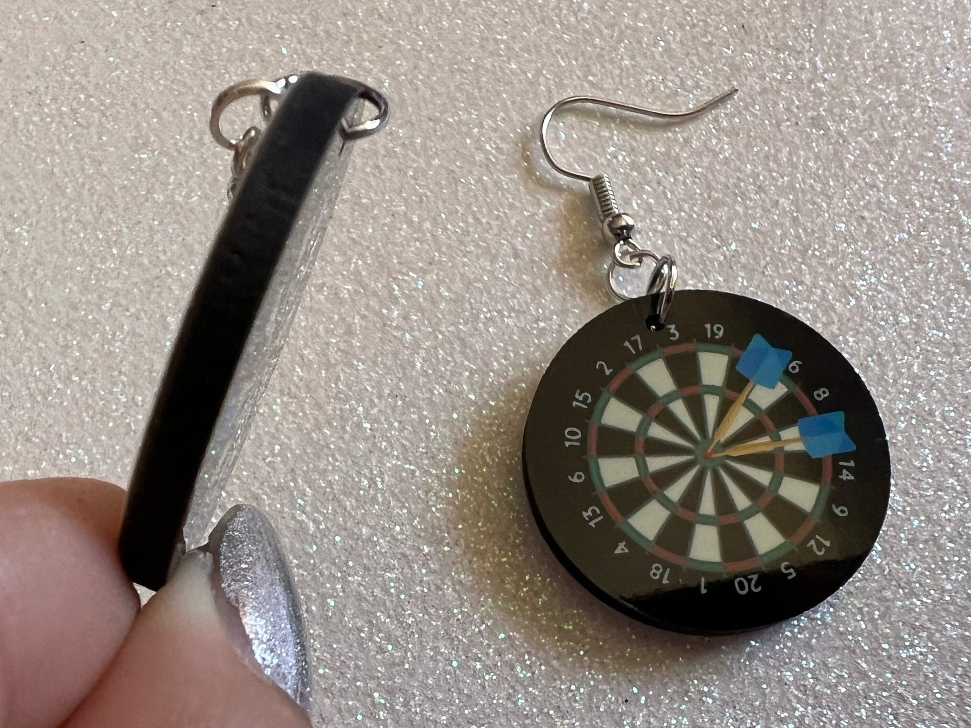 Darts Earrings: Dart Board Earrings, Board Game, Fun Earrings, Sublimated, Best Gifts for Her/Him/Them