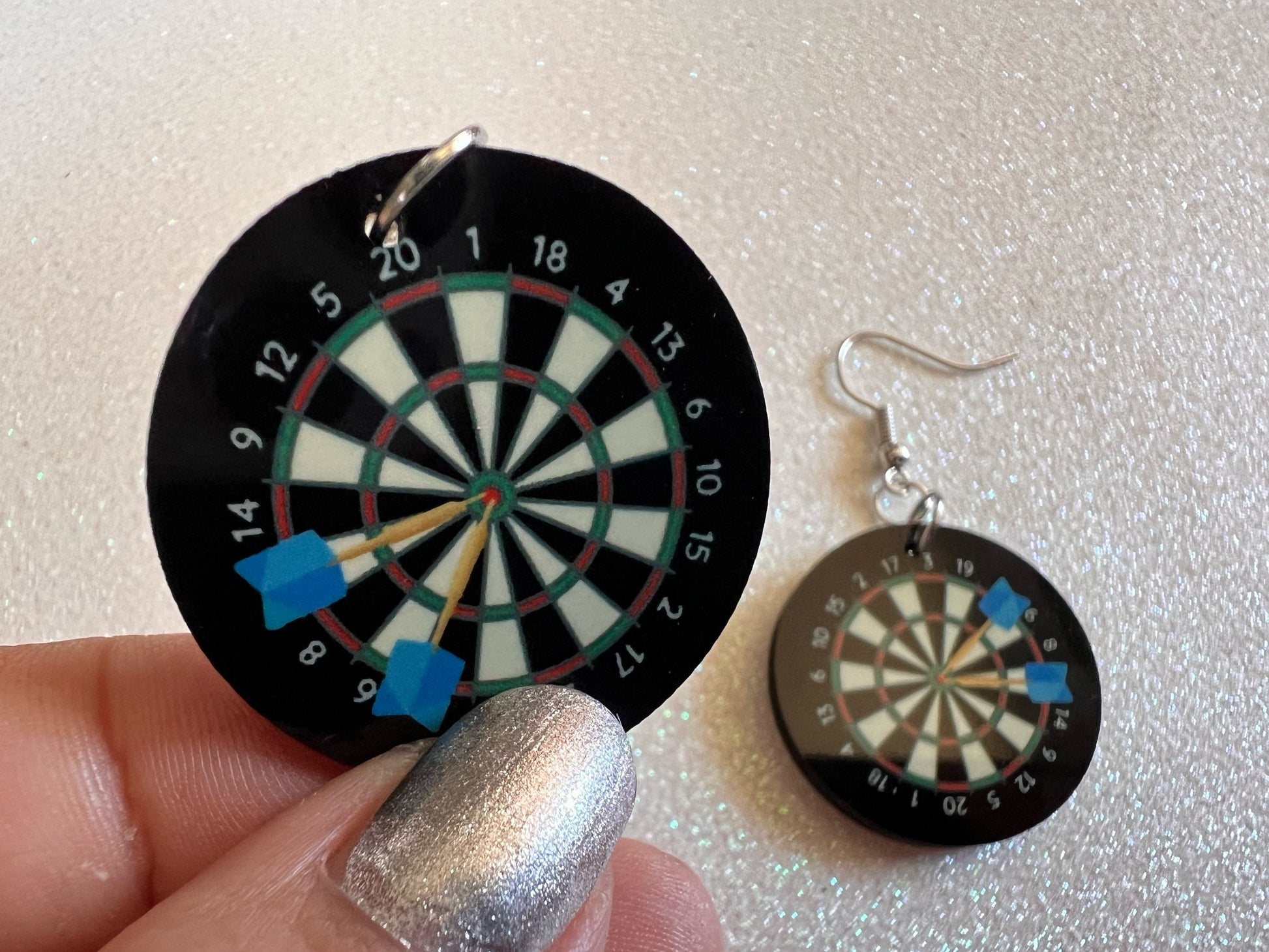 Darts Earrings: Dart Board Earrings, Board Game, Fun Earrings, Sublimated, Best Gifts for Her/Him/Them