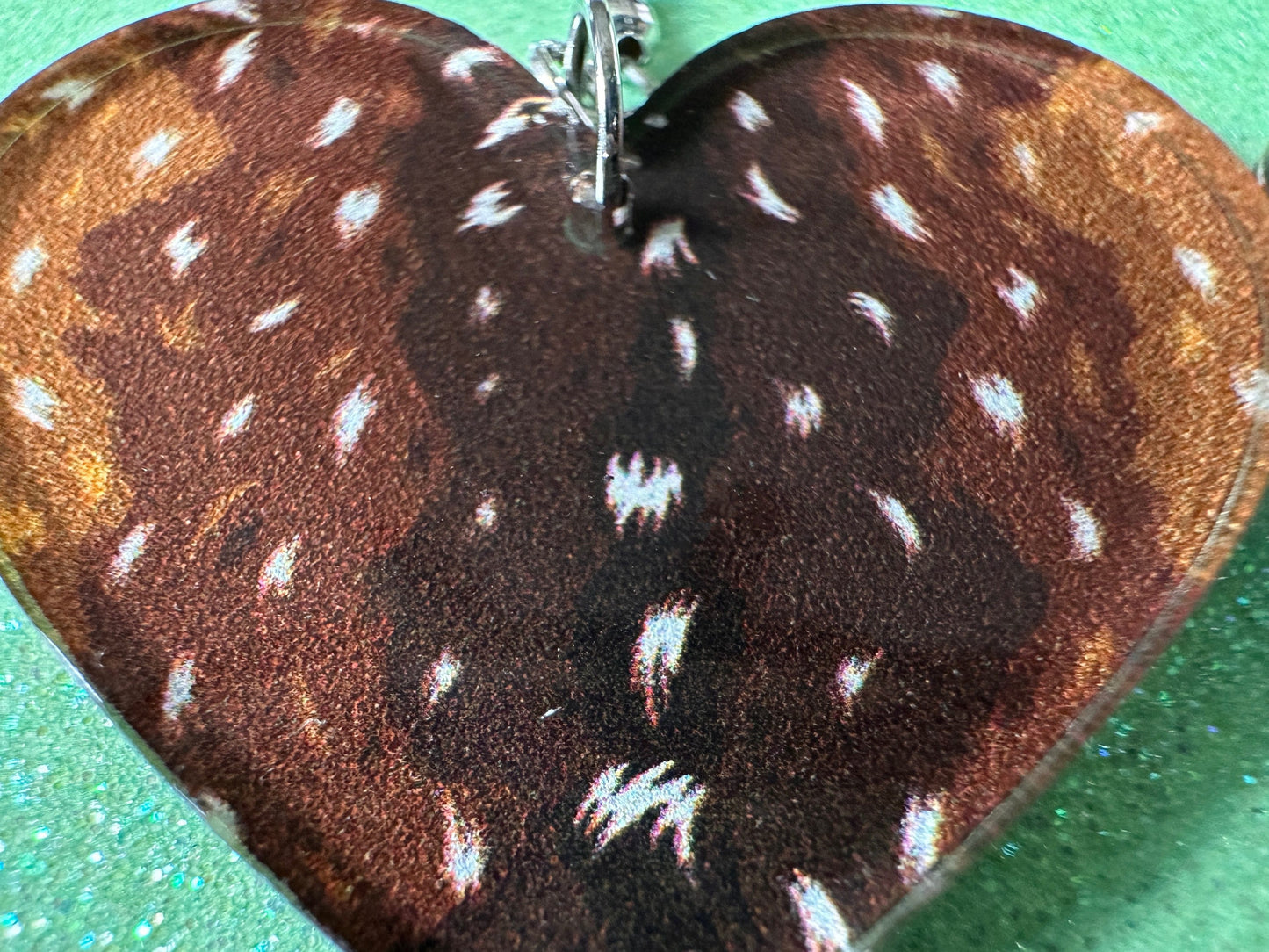 Deer Hide Earrings: Laser Cut Acrylic Hunting Earrings, Forest, Green Earrings, Hunt, Forest Animal, Deer Skin, Best Gifts for Her/Him/Them