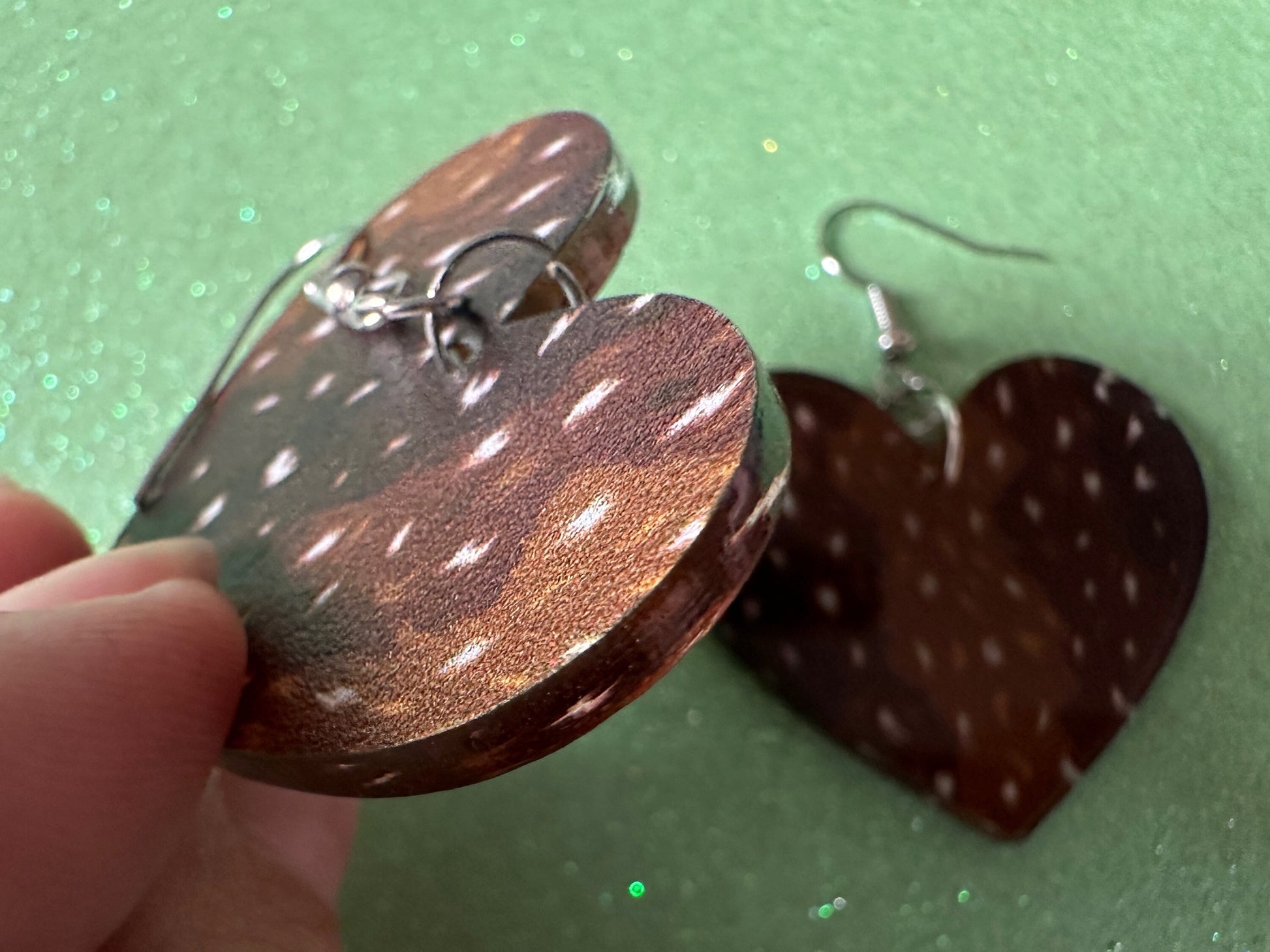 Deer Hide Earrings: Laser Cut Acrylic Hunting Earrings, Forest, Green Earrings, Hunt, Forest Animal, Deer Skin, Best Gifts for Her/Him/Them