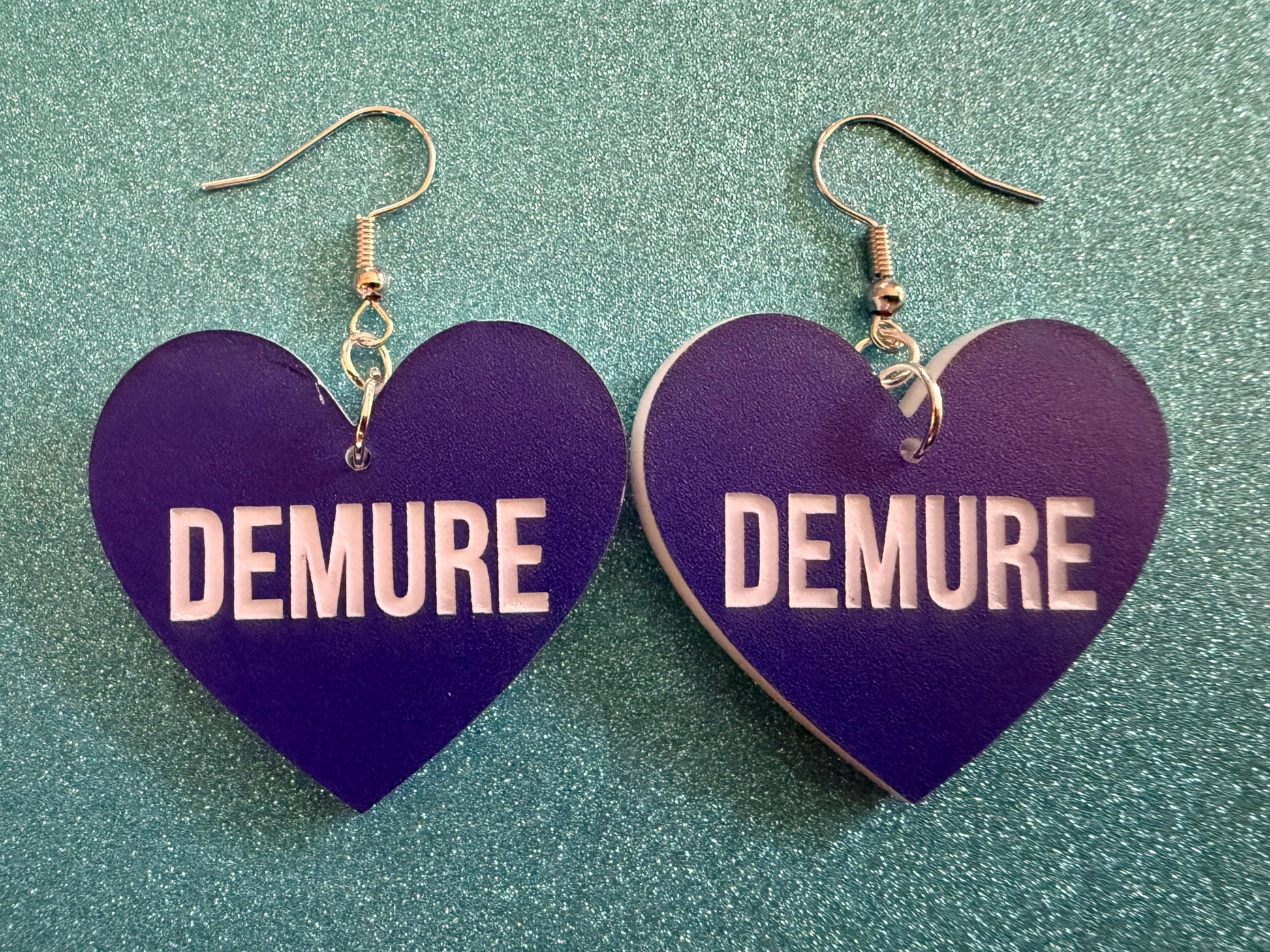 Demure Earrings: Laser Engraved Words, Very Demure, Very Mindful, Custom Words, Pop Culture, Novelty, Viral, Best Gifts for Her/Him/Them
