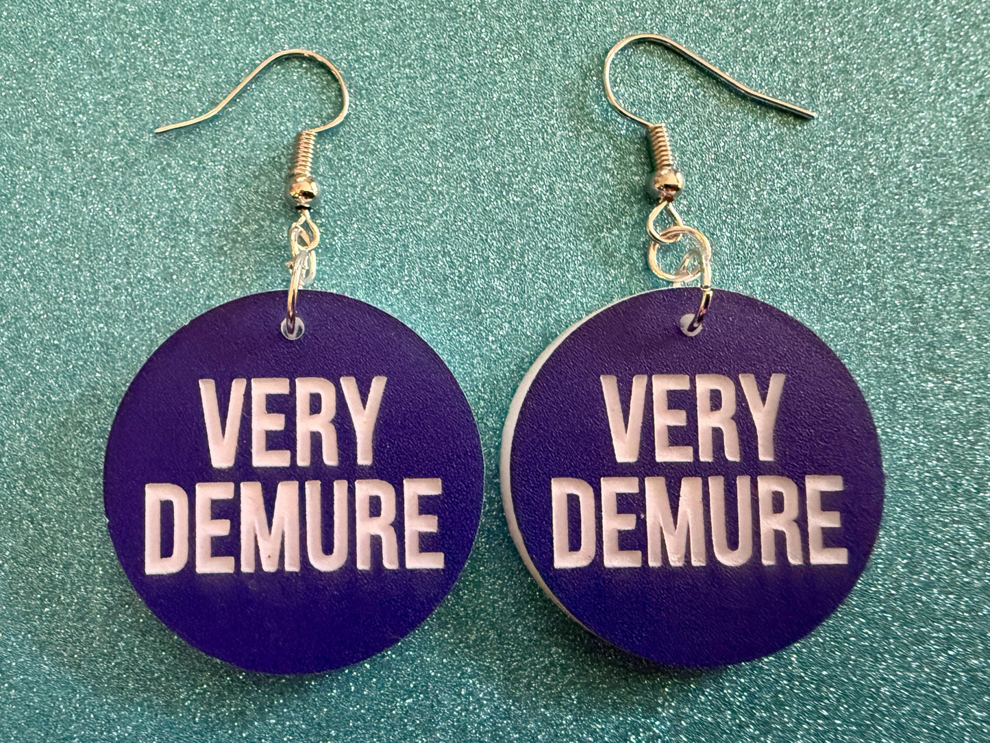 Demure Earrings: Laser Engraved Words, Very Demure, Very Mindful, Custom Words, Pop Culture, Novelty, Viral, Best Gifts for Her/Him/Them