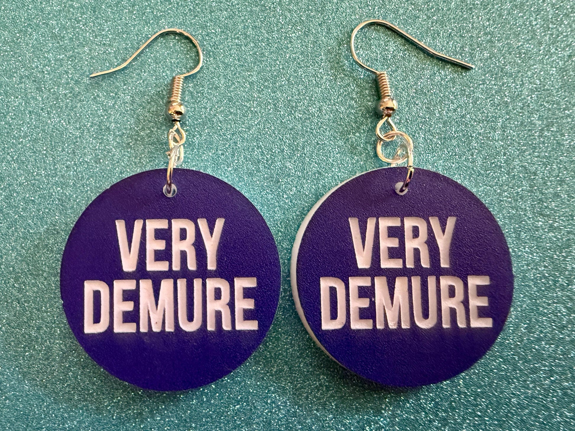 Demure Earrings: Laser Engraved Words, Very Demure, Very Mindful, Custom Words, Pop Culture, Novelty, Viral, Best Gifts for Her/Him/Them