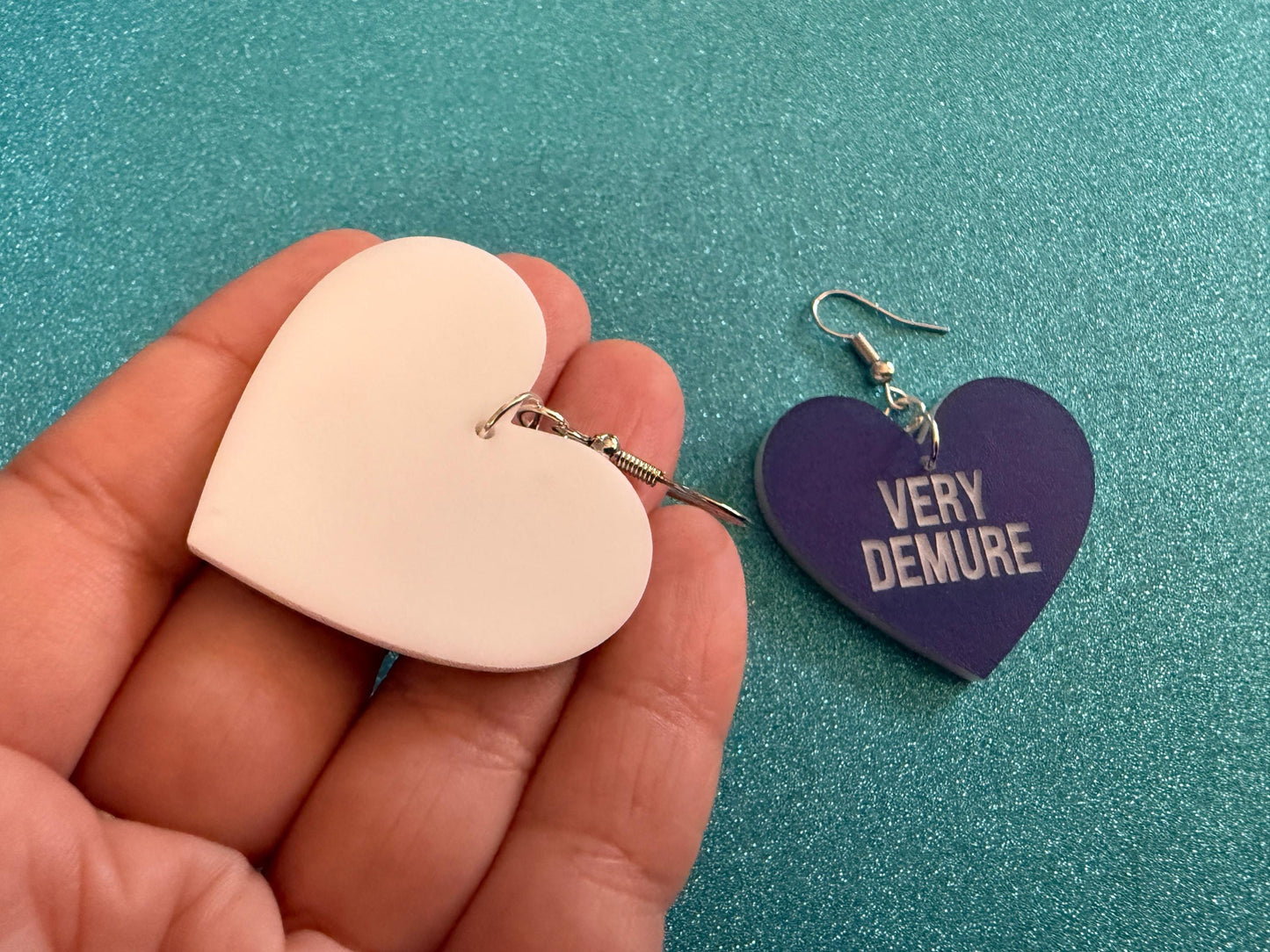 Demure Earrings: Laser Engraved Words, Very Demure, Very Mindful, Custom Words, Pop Culture, Novelty, Viral, Best Gifts for Her/Him/Them