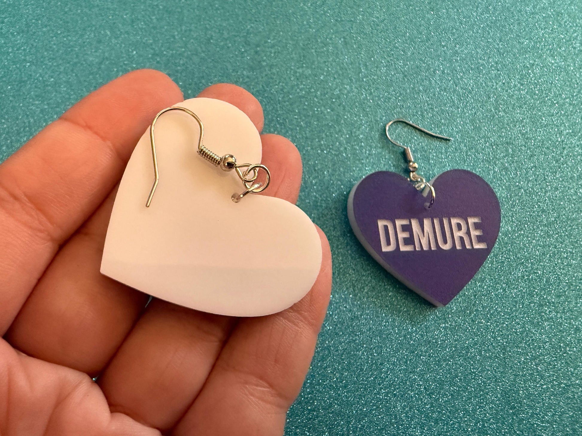 Demure Earrings: Laser Engraved Words, Very Demure, Very Mindful, Custom Words, Pop Culture, Novelty, Viral, Best Gifts for Her/Him/Them