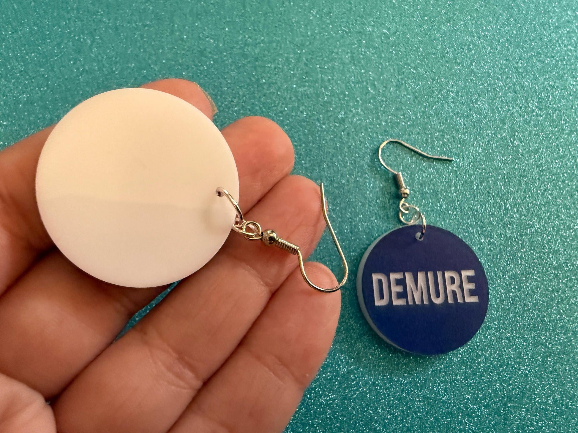 Demure Earrings: Laser Engraved Words, Very Demure, Very Mindful, Custom Words, Pop Culture, Novelty, Viral, Best Gifts for Her/Him/Them