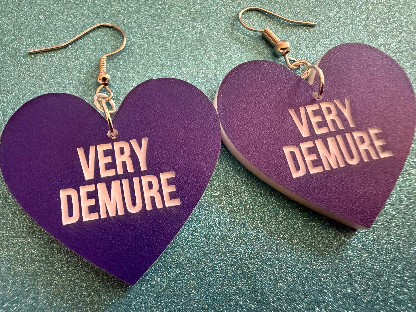 Demure Earrings: Laser Engraved Words, Very Demure, Very Mindful, Custom Words, Pop Culture, Novelty, Viral, Best Gifts for Her/Him/Them