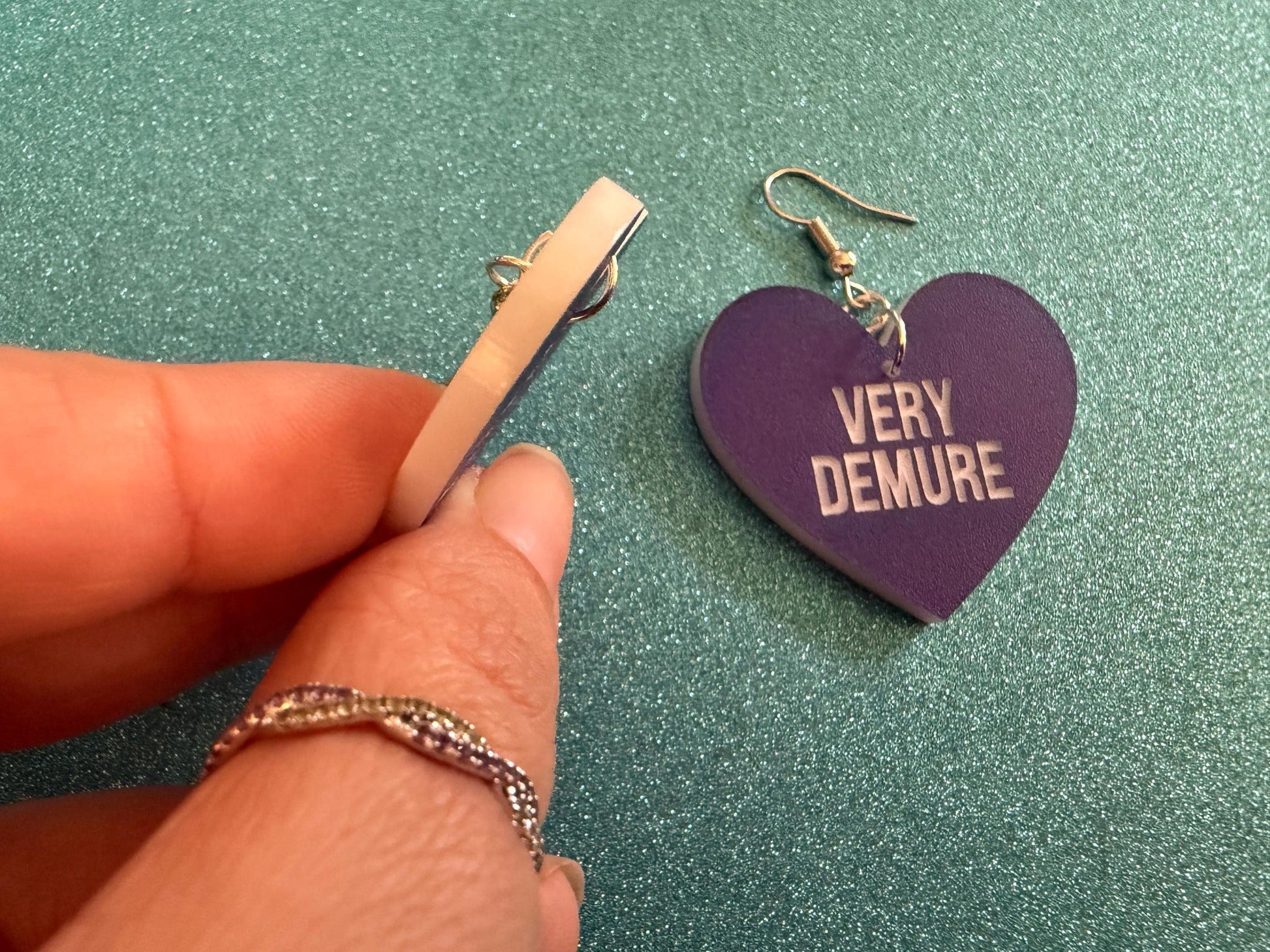 Demure Earrings: Laser Engraved Words, Very Demure, Very Mindful, Custom Words, Pop Culture, Novelty, Viral, Best Gifts for Her/Him/Them