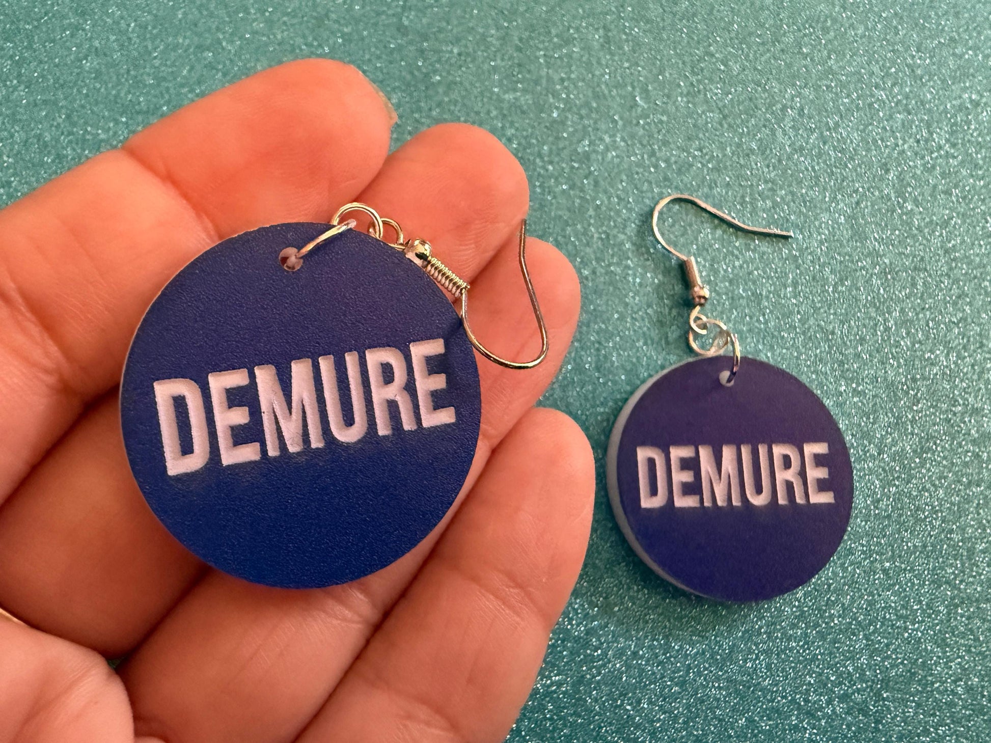 Demure Earrings: Laser Engraved Words, Very Demure, Very Mindful, Custom Words, Pop Culture, Novelty, Viral, Best Gifts for Her/Him/Them