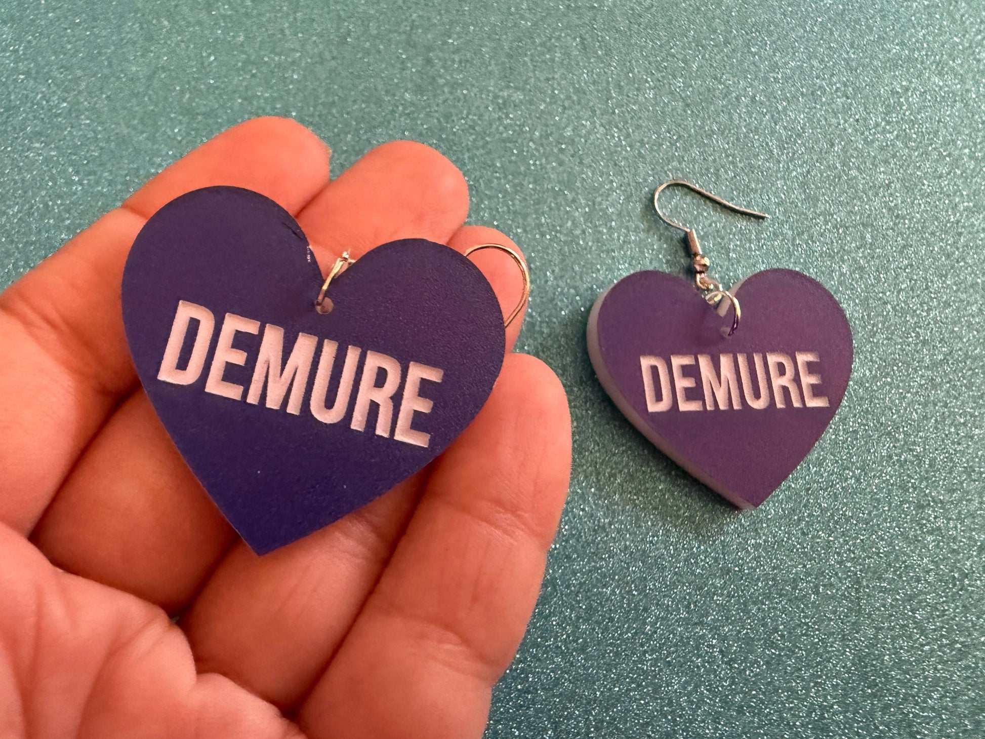 Demure Earrings: Laser Engraved Words, Very Demure, Very Mindful, Custom Words, Pop Culture, Novelty, Viral, Best Gifts for Her/Him/Them