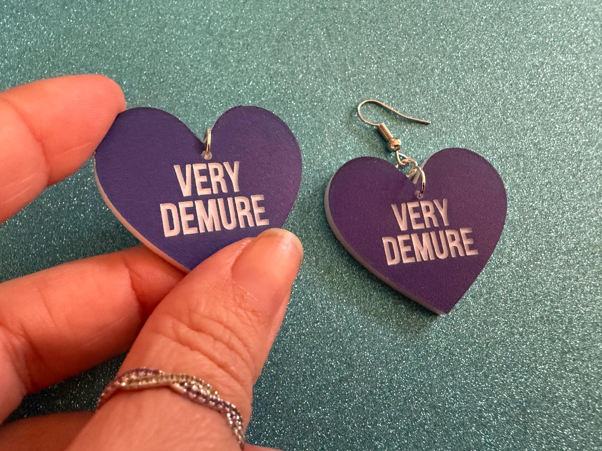 Demure Earrings: Laser Engraved Words, Very Demure, Very Mindful, Custom Words, Pop Culture, Novelty, Viral, Best Gifts for Her/Him/Them