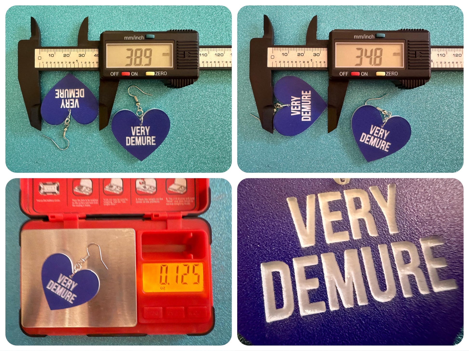 Demure Earrings: Laser Engraved Words, Very Demure, Very Mindful, Custom Words, Pop Culture, Novelty, Viral, Best Gifts for Her/Him/Them