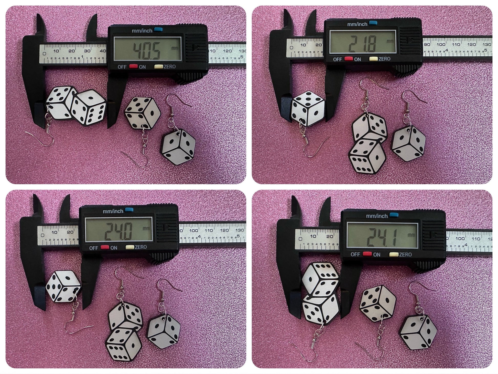 Dice Earrings: Laser Cut Acrylic Dice, Board Game, Engraved Dice, Lucky, Las Vegas, Game Night, Casino, Novelty, Best Gifts for Her/Him/Them