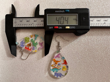 Dinosaur Earrings: Laser Cut Acrylic Dinosaurs, Dinos, Tyrannosaurus Rex, Jurassic, Volcano, Lava, Prehistoric, Best Gifts for Her/Him/Them