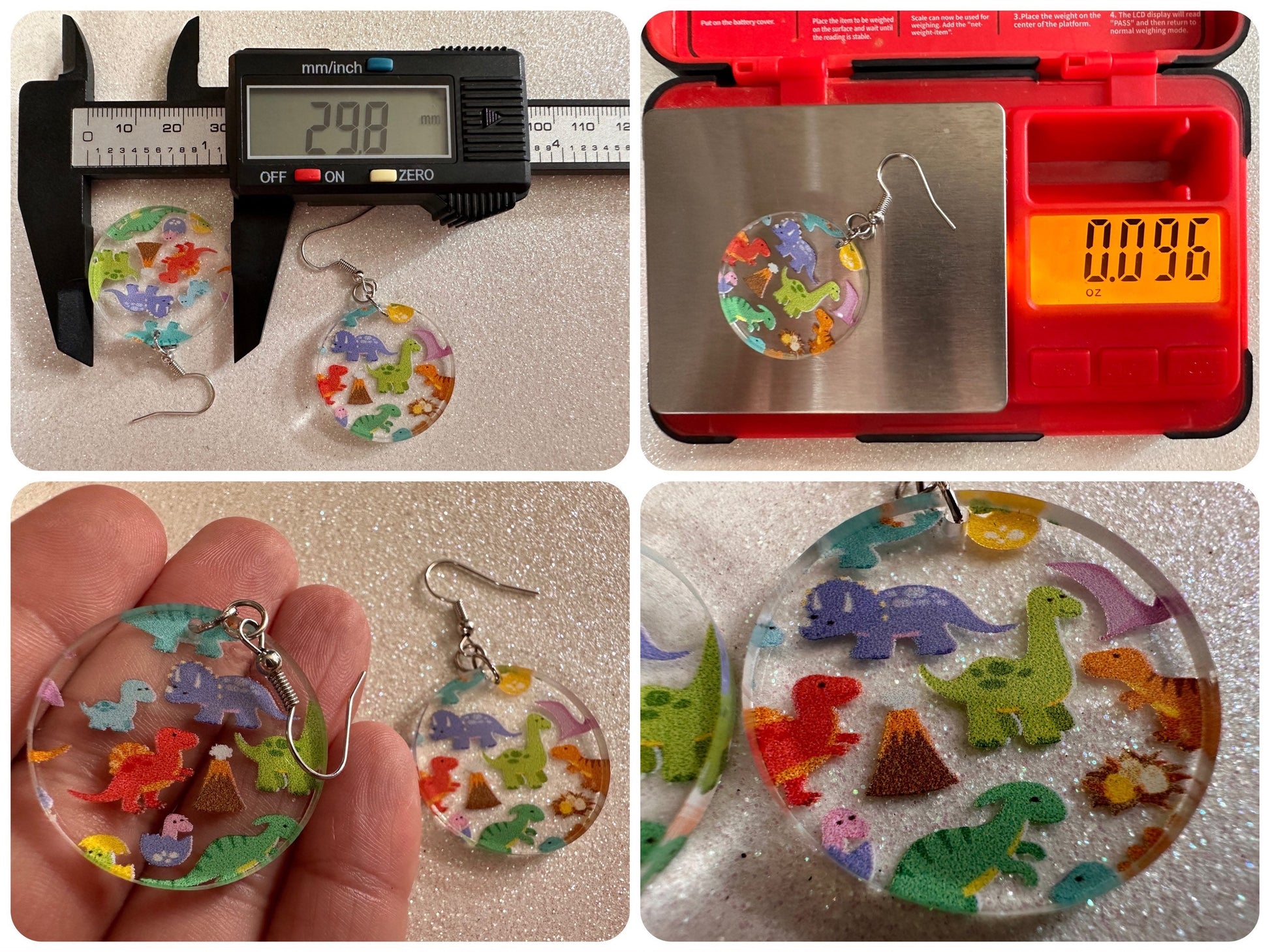 Dinosaur Earrings: Laser Cut Acrylic Dinosaurs, Dinos, Tyrannosaurus Rex, Jurassic, Volcano, Lava, Prehistoric, Best Gifts for Her/Him/Them