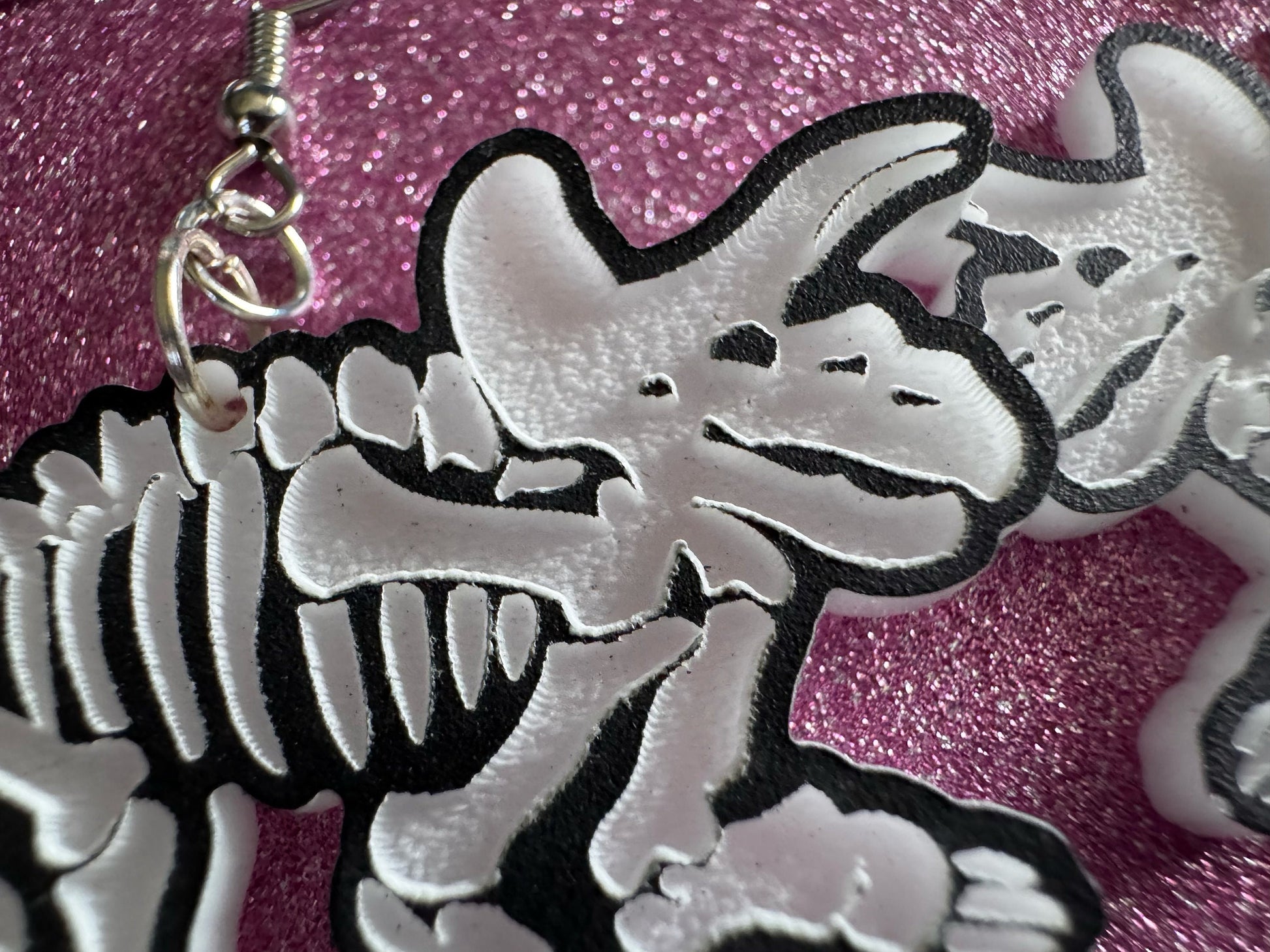 Dinosaur Skeleton Earrings: Laser Cut Acrylic Dinosaurs, Bones, Skeletons, Novelty Earrings, Costume Jewelry, Best Gifts for Her/Him/Them