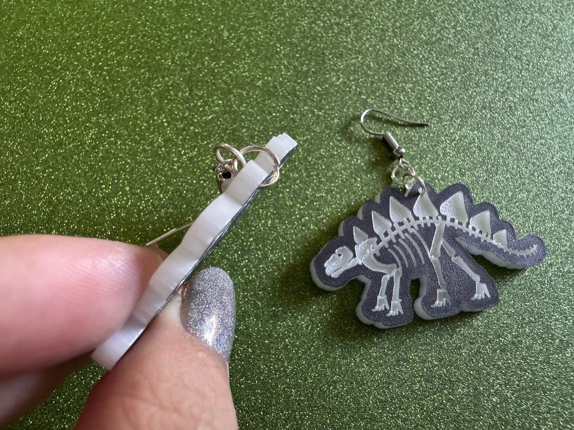 Dinosaur Skeleton Earrings: Laser Cut Acrylic Dinosaurs, Bones, Skeletons, Novelty Earrings, Costume Jewelry, Best Gifts for Her/Him/Them