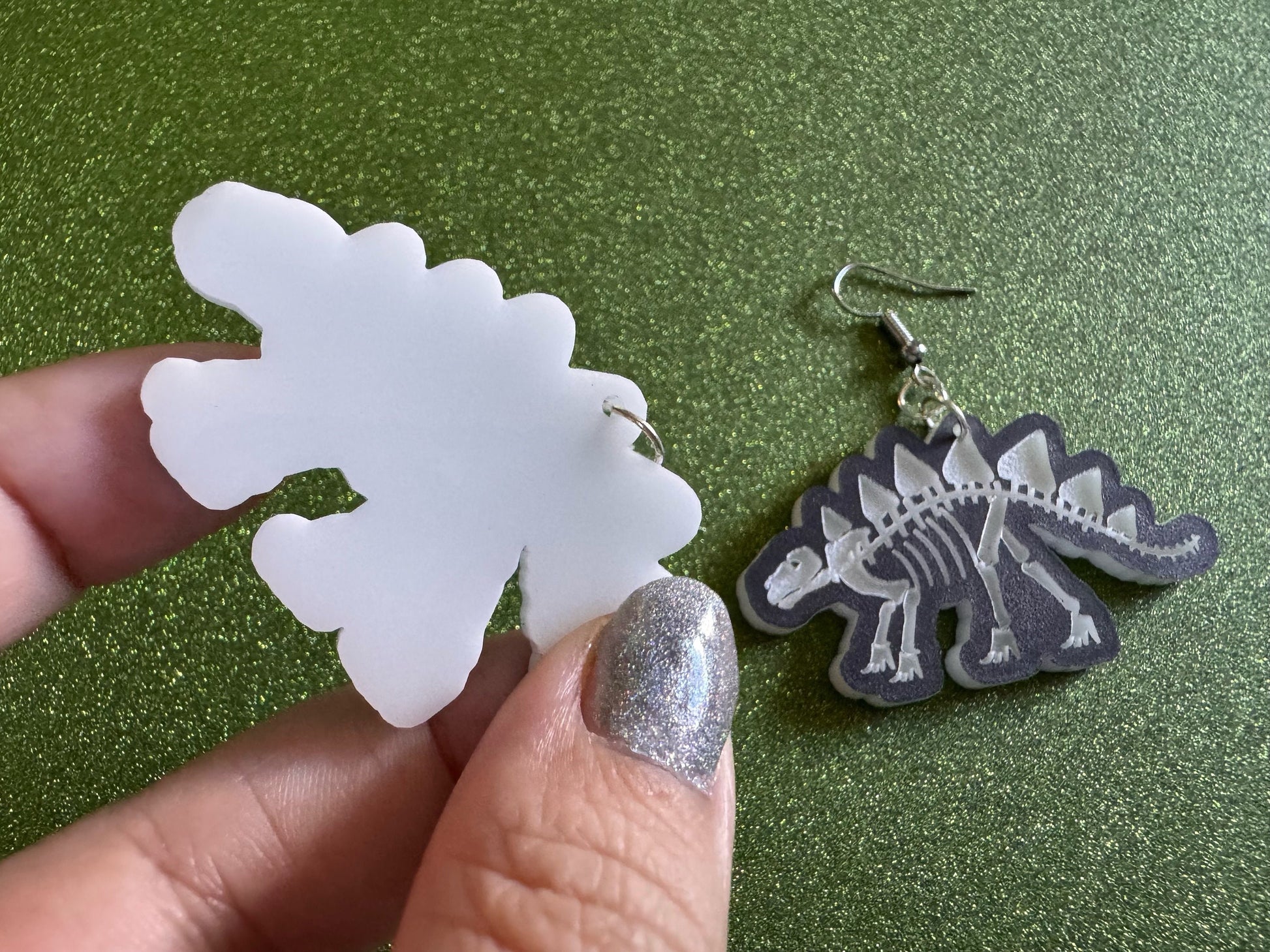 Dinosaur Skeleton Earrings: Laser Cut Acrylic Dinosaurs, Bones, Skeletons, Novelty Earrings, Costume Jewelry, Best Gifts for Her/Him/Them