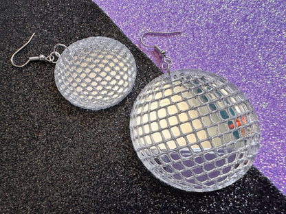 Disco Ball Earrings: Mirrored Laser Cut Acrylic Disco Balls, Music, Musical, Retro, Party, Celebrate, BestGifts for Her/Him/Them