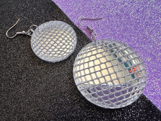 Disco Ball Earrings: Mirrored Laser Cut Acrylic Disco Balls, Music, Musical, Retro, Party, Celebrate, BestGifts for Her/Him/Them