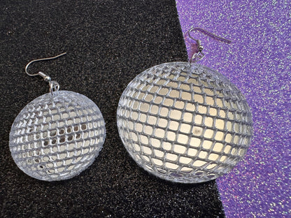 Disco Ball Earrings: Mirrored Laser Cut Acrylic Disco Balls, Music, Musical, Retro, Party, Celebrate, BestGifts for Her/Him/Them