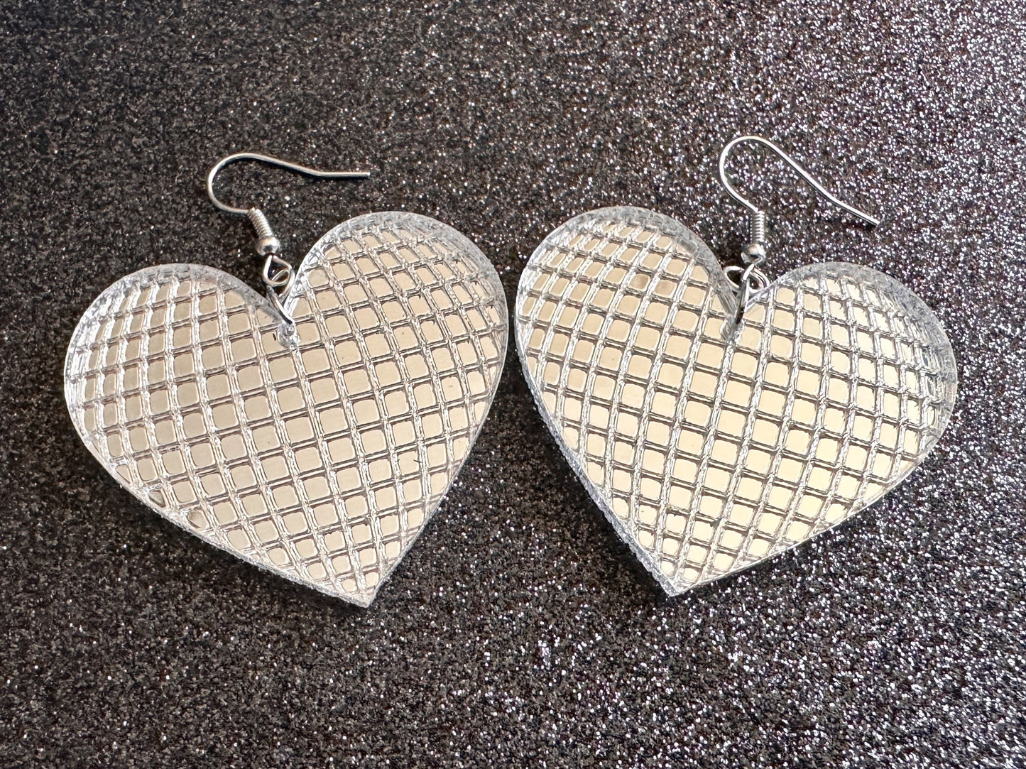 Disco Heart Earrings: Mirrored Laser Cut Acrylic Disco Ball Hearts, Music, Musical, Retro, Party, Celebrate, Best Gifts for Her/Him/Them