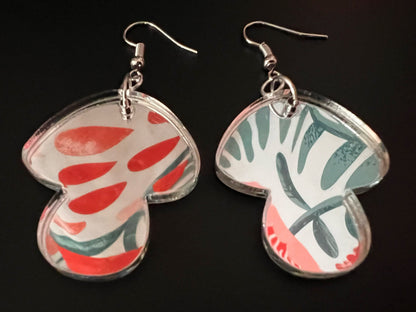 Disco Mushroom Earrings: Laser Cut Acrylic Mushies, Mycology, Psychedelic Mushrooms, Novelty Jewelry, Best Gifts for Her/Him/Them