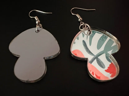 Disco Mushroom Earrings: Laser Cut Acrylic Mushies, Mycology, Psychedelic Mushrooms, Novelty Jewelry, Best Gifts for Her/Him/Them