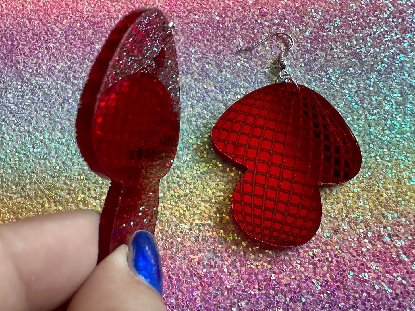 Disco Mushroom Earrings: Mirrored Laser Cut Acrylic Mushrooms, Shroom, Amanita, Retro, Party, Celebrate, Mycology, Gifts for Her/Him/Them