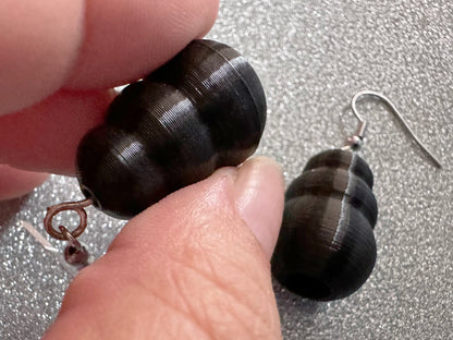 Dog Toy Earrings: Dogs, Doggo, Dog Lover, Novelty, Miniature Pet Toy, 3D Printed Kong, Black Kong Toy Earrings, Best Gifts for Her/Him/Them
