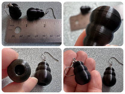 Dog Toy Earrings: Dogs, Doggo, Dog Lover, Novelty, Miniature Pet Toy, 3D Printed Kong, Black Kong Toy Earrings, Best Gifts for Her/Him/Them