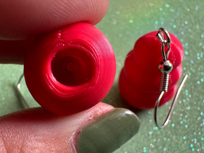 Dog Toy Earrings: Dogs, Doggo, Dog Lover, Novelty, Miniature Pet Toy, 3D Printed Kong, Red Kong Toy Earrings, Best Gifts for Her/Him/Them