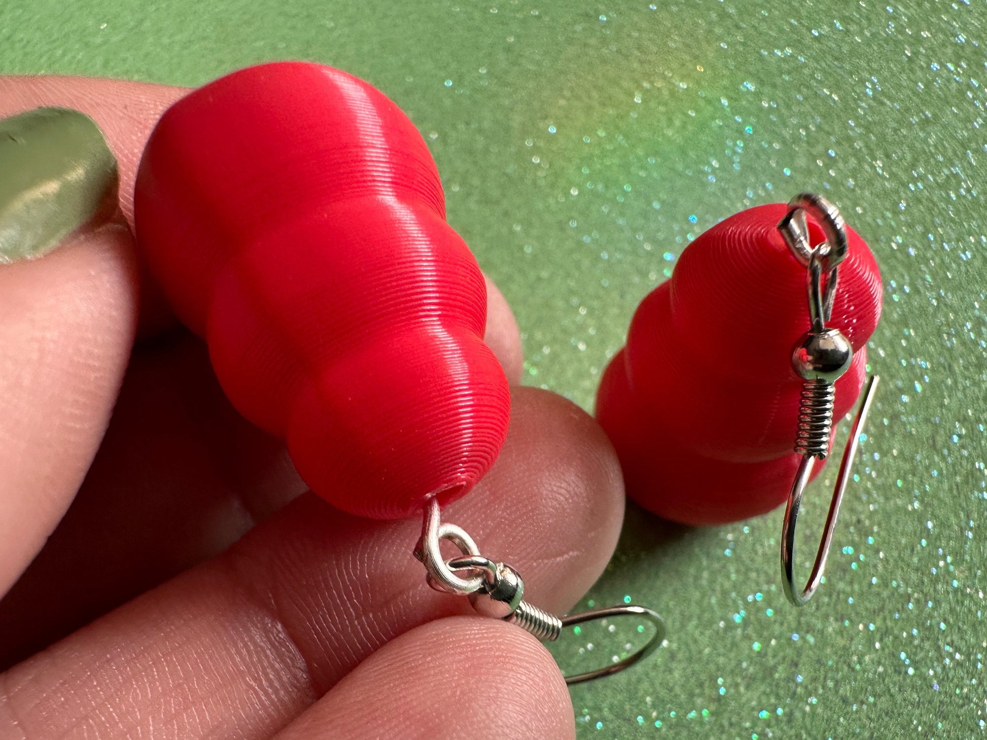 Dog Toy Earrings: Dogs, Doggo, Dog Lover, Novelty, Miniature Pet Toy, 3D Printed Kong, Red Kong Toy Earrings, Best Gifts for Her/Him/Them