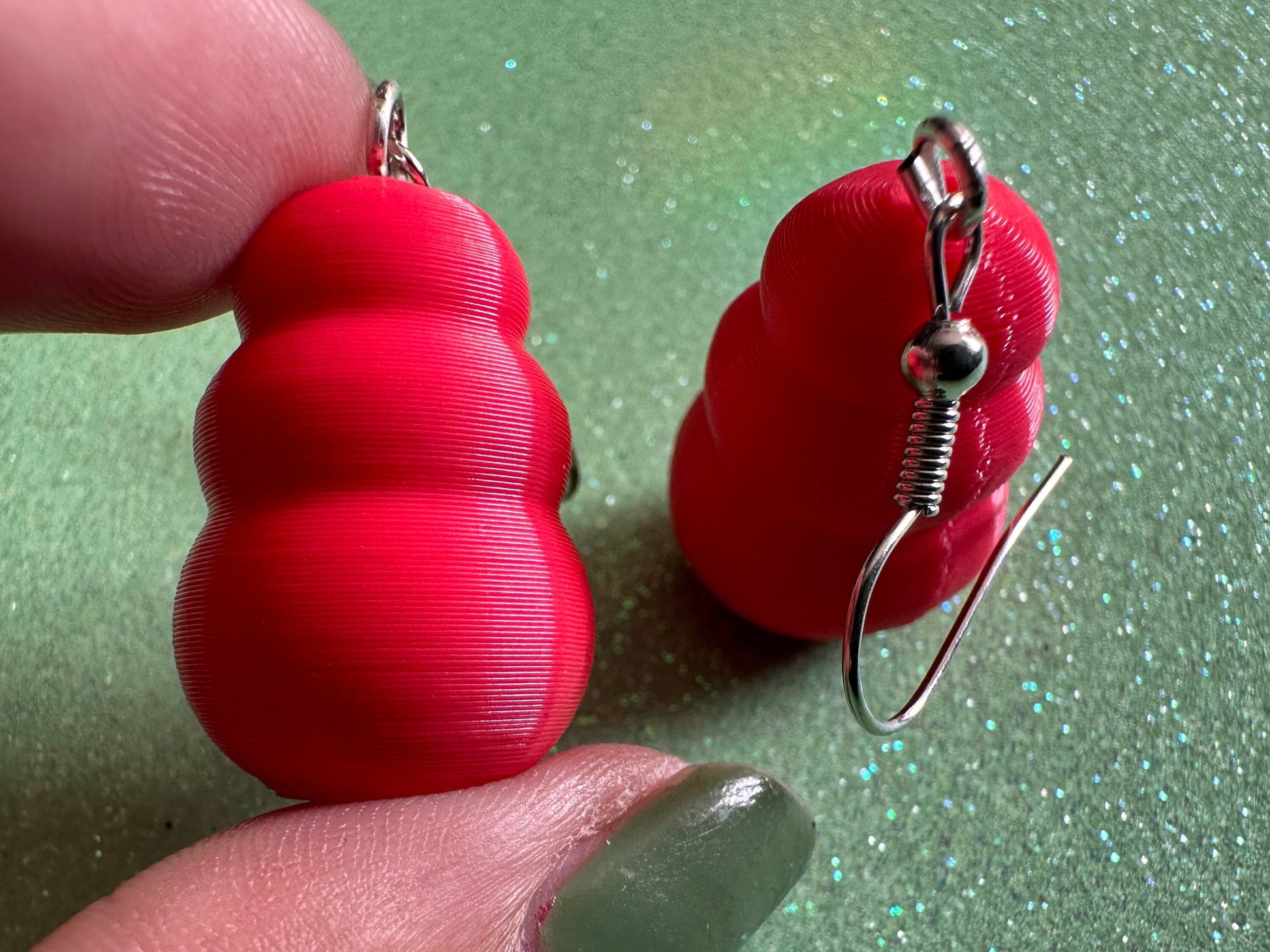 Dog Toy Earrings: Dogs, Doggo, Dog Lover, Novelty, Miniature Pet Toy, 3D Printed Kong, Red Kong Toy Earrings, Best Gifts for Her/Him/Them