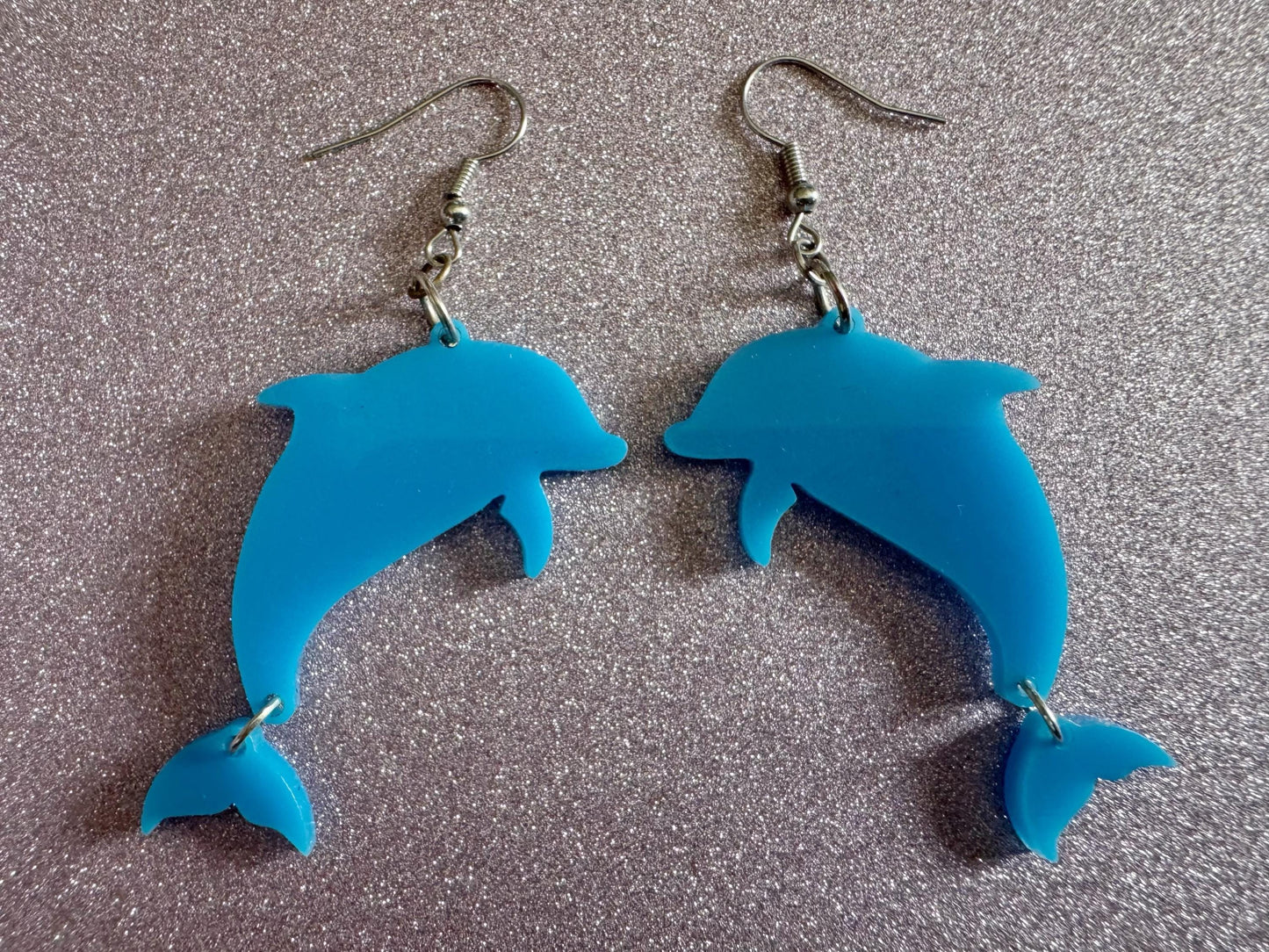 Dolphin Earrings: Laser Cut Acrylic Dolphins, Simple Outline, Silhouette, Ocean Animal, Aquarium, Sea Creatures, Best Gifts for Her/Him/Them