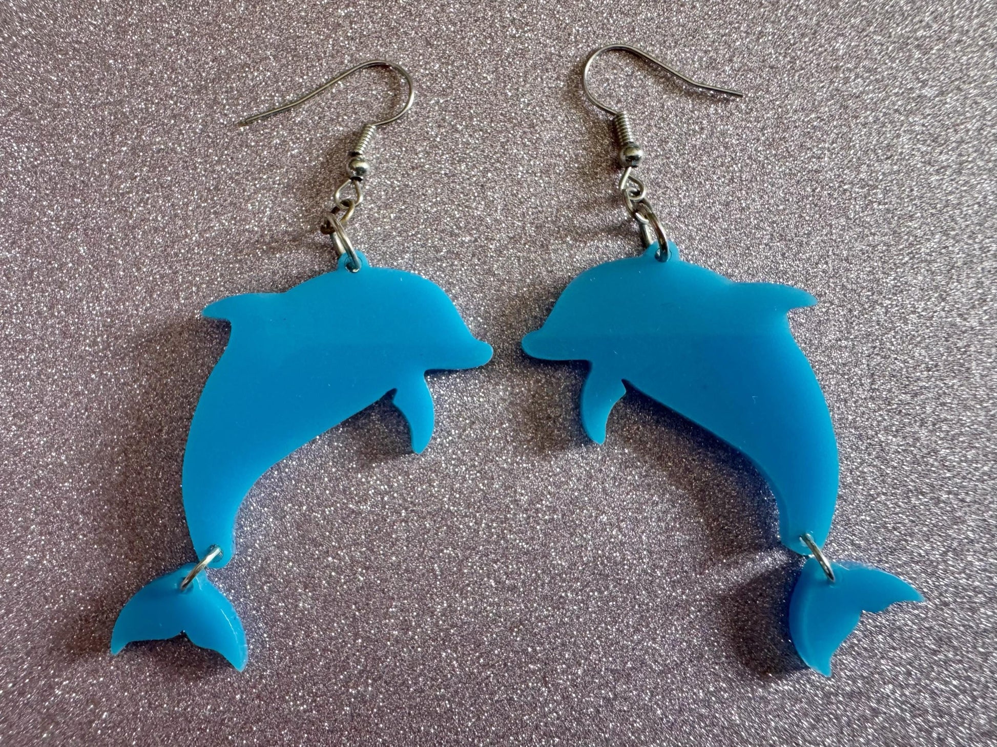 Dolphin Earrings: Laser Cut Acrylic Dolphins, Simple Outline, Silhouette, Ocean Animal, Aquarium, Sea Creatures, Best Gifts for Her/Him/Them
