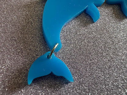 Dolphin Earrings: Laser Cut Acrylic Dolphins, Simple Outline, Silhouette, Ocean Animal, Aquarium, Sea Creatures, Best Gifts for Her/Him/Them