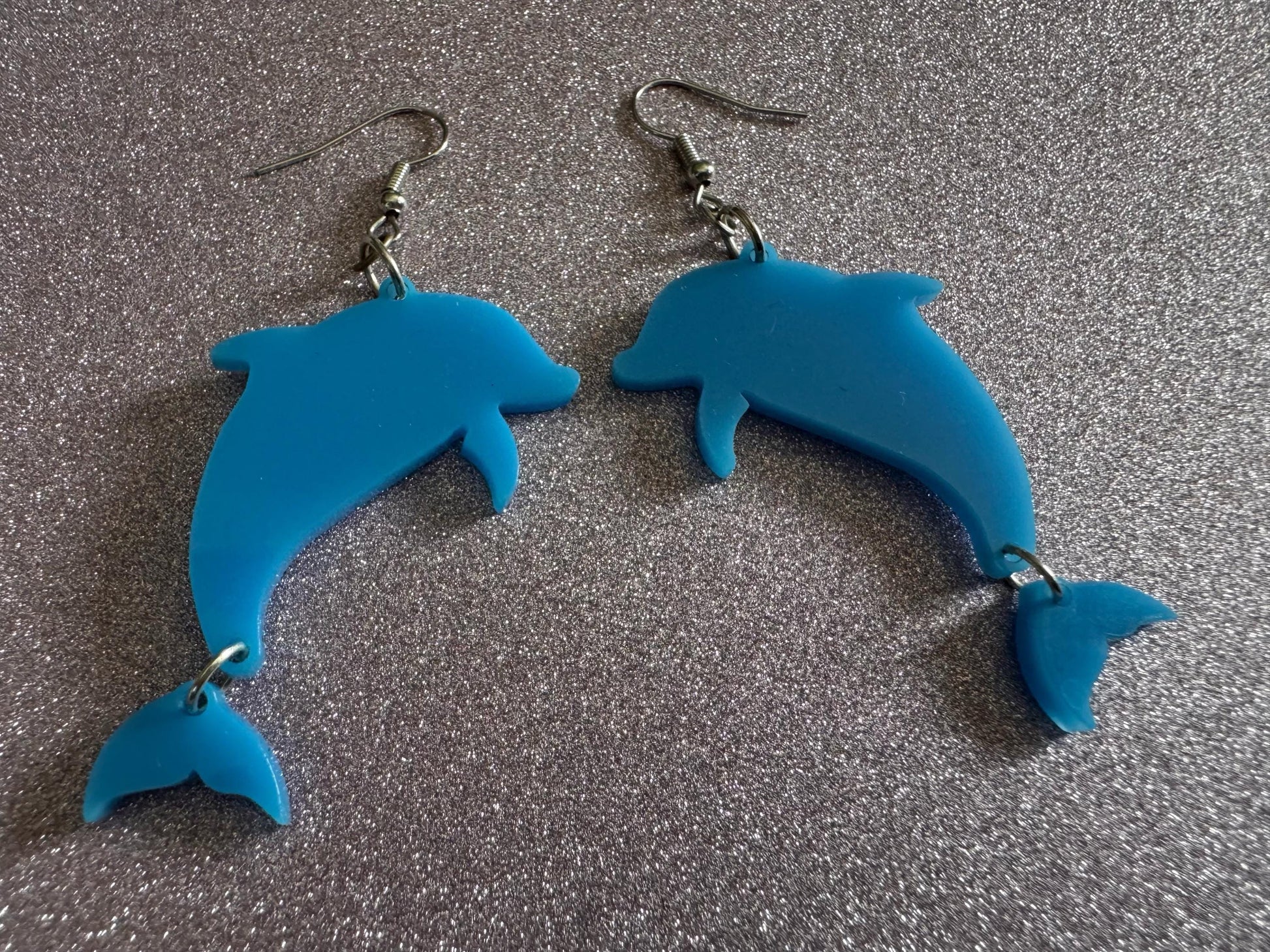 Dolphin Earrings: Laser Cut Acrylic Dolphins, Simple Outline, Silhouette, Ocean Animal, Aquarium, Sea Creatures, Best Gifts for Her/Him/Them